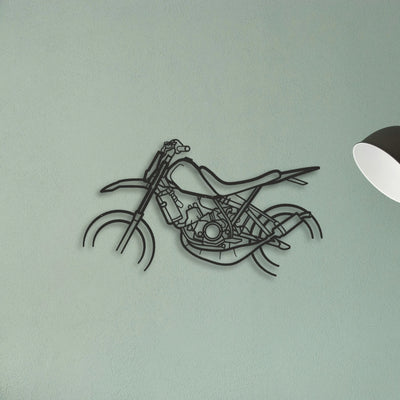 Yamaha DT50 Classic Motorcycle Silhouette Metal Wall Art - Tinvibe