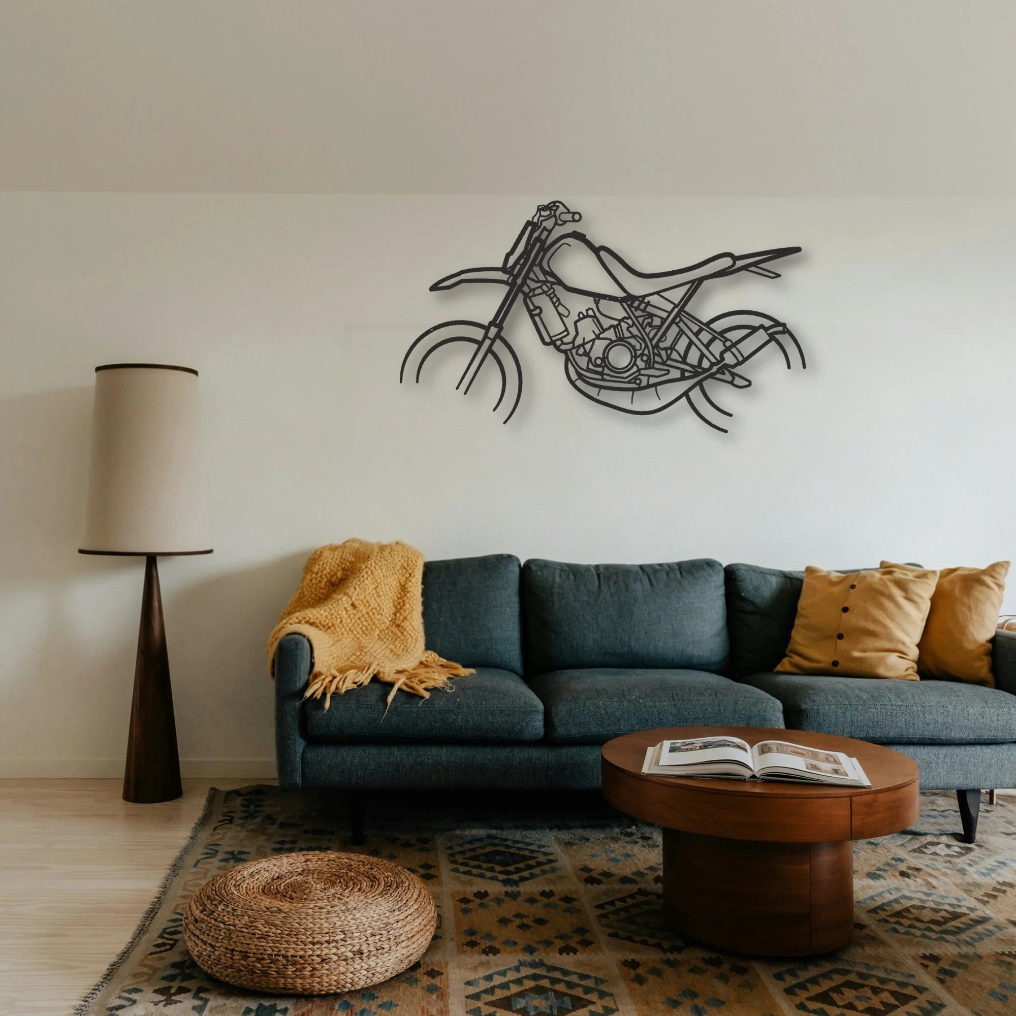 Yamaha DT50 Classic Motorcycle Silhouette Metal Wall Art - Tinvibe