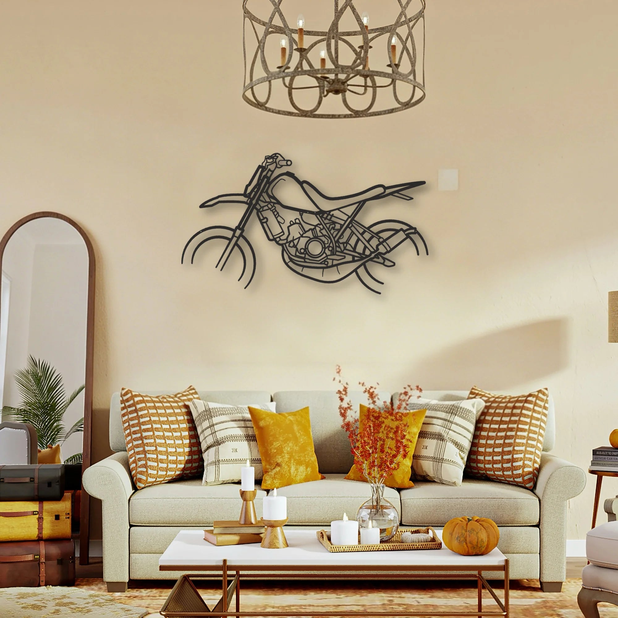 Yamaha DT50 Classic Motorcycle Silhouette Metal Wall Art - Tinvibe