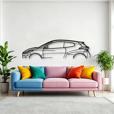 Yaris GR 2020 Classic Silhouette Metal Wall Art - Tinvibe