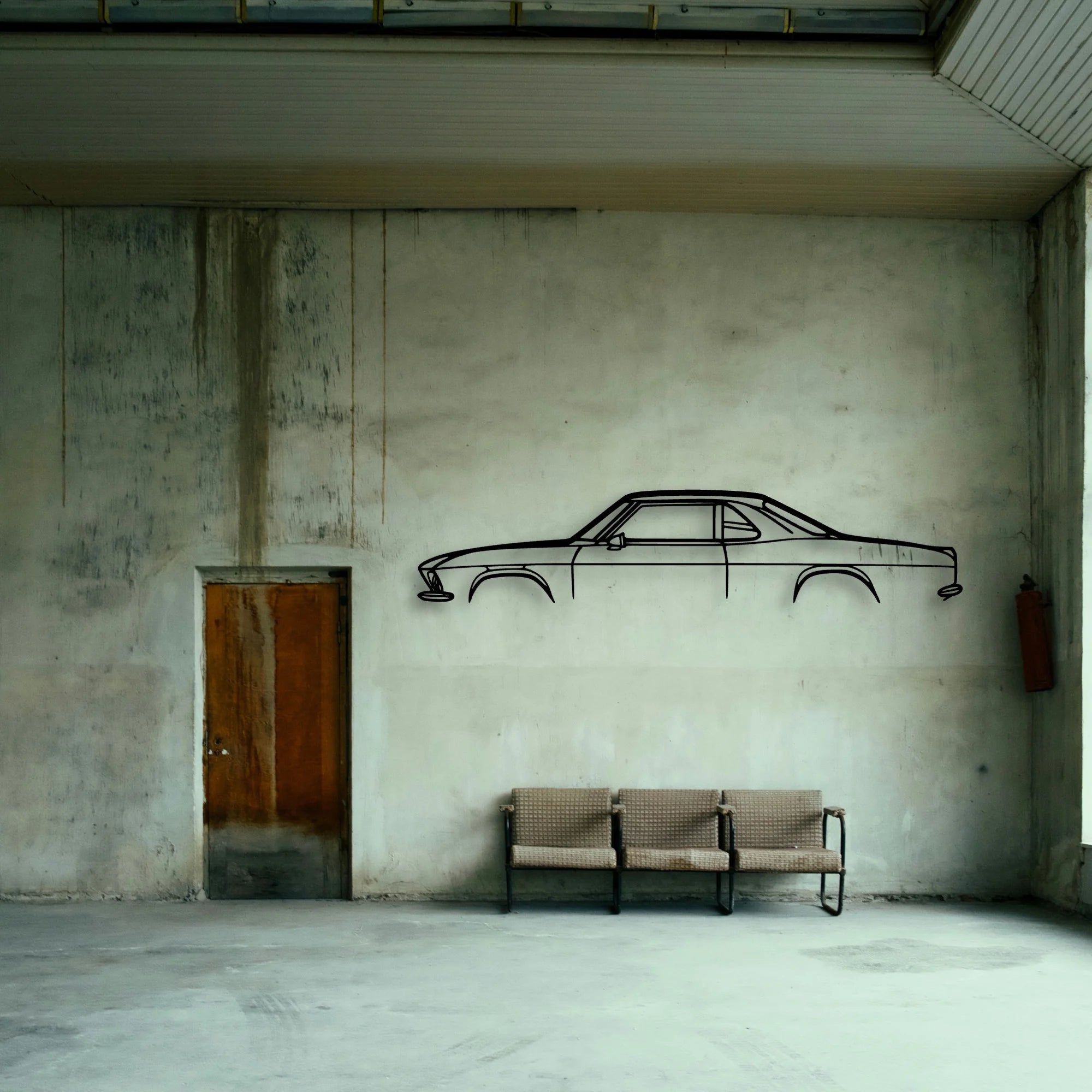 Yenko Stinger 1967 Classic Silhouette Metal Wall Art - Tinvibe