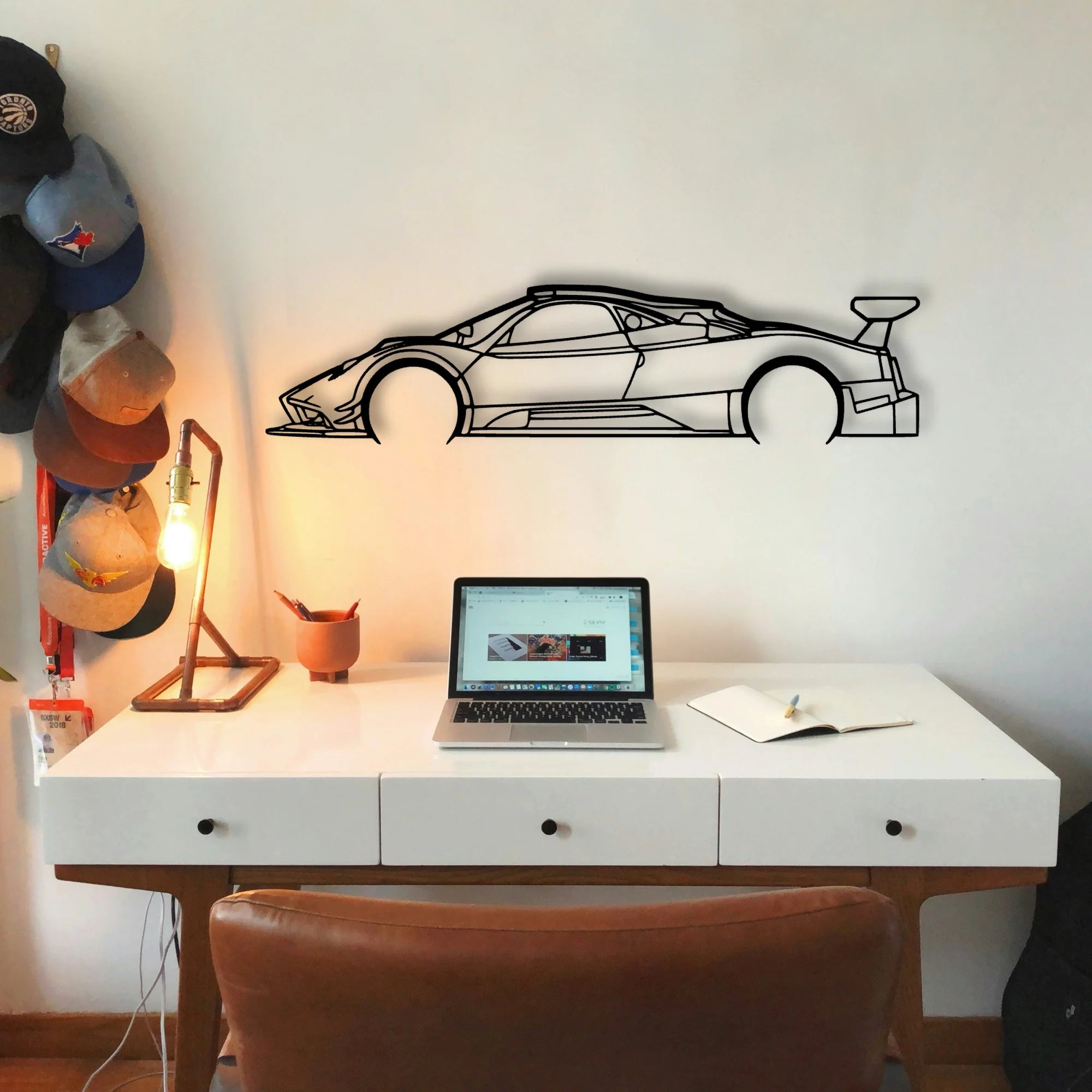 Zonda R 2008 Classic Silhouette Metal Wall Art - Tinvibe