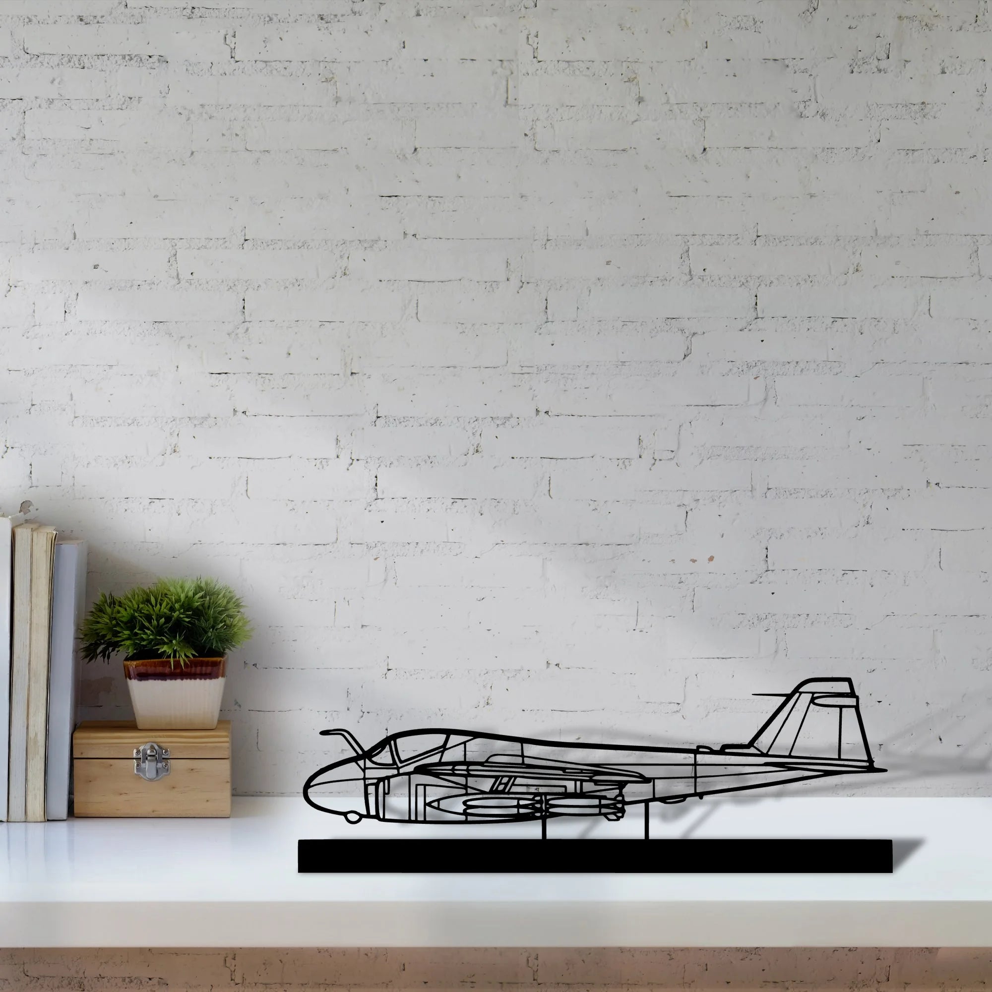 a-6-intruder Silhouette Metal Art Stand - Tinvibe