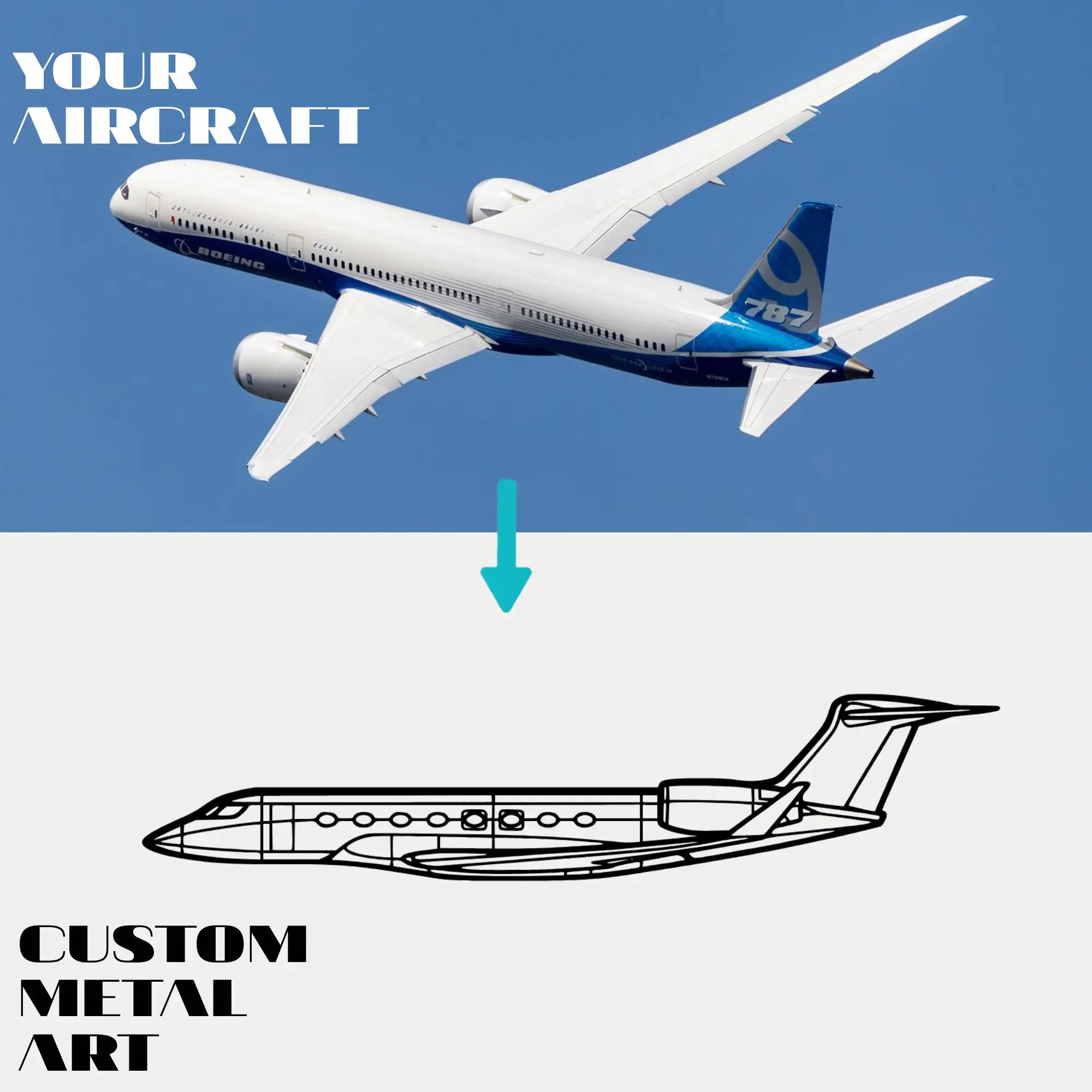 Your Custom Aircraft Silhouette Metal Art Service - Tinvibe