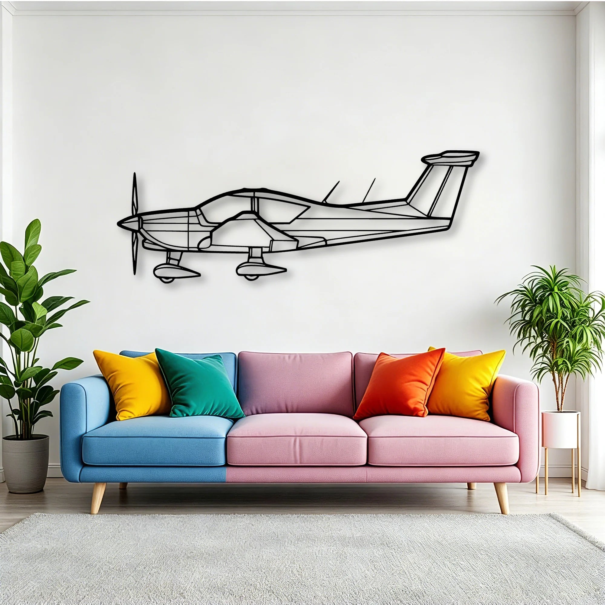 A185F Skywagon Classic Aircraft Silhouette Metal Wall Art - Tinvibe