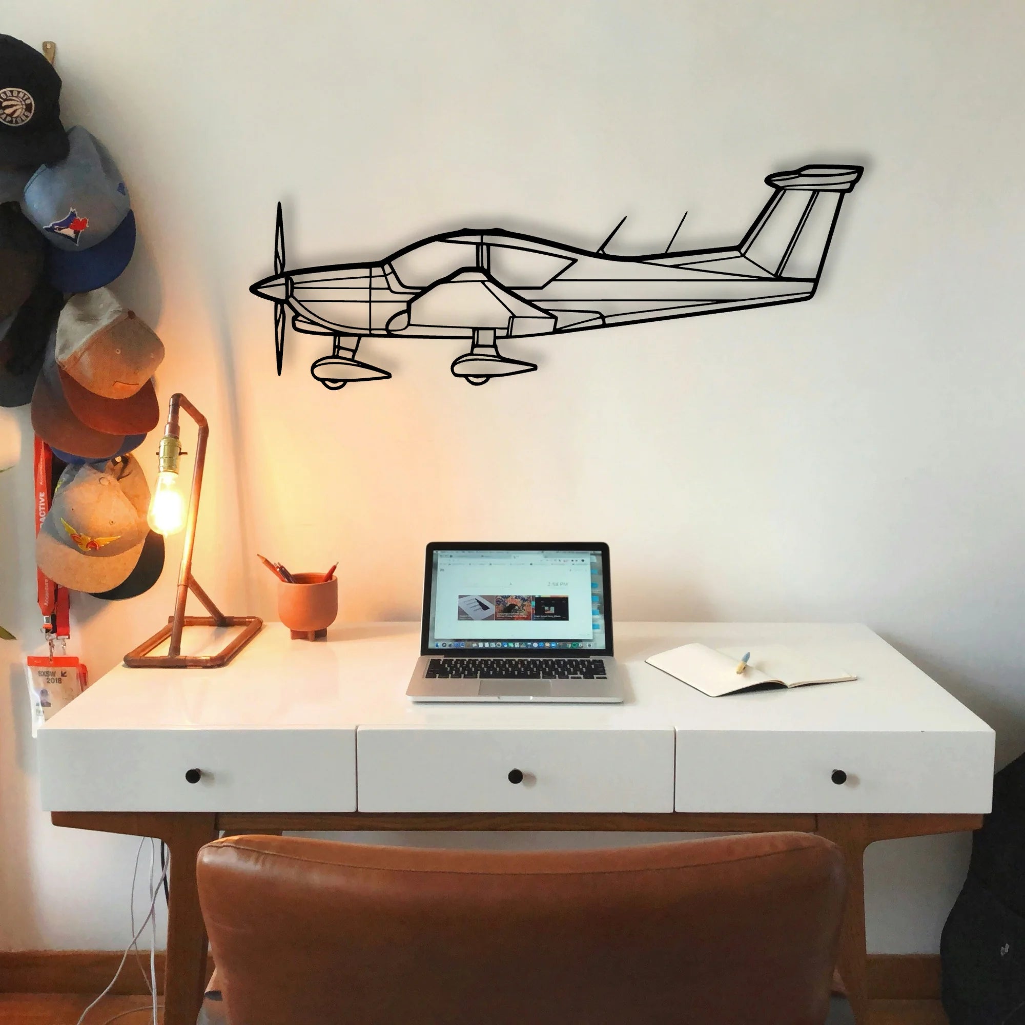 A185F Skywagon Classic Aircraft Silhouette Metal Wall Art - Tinvibe