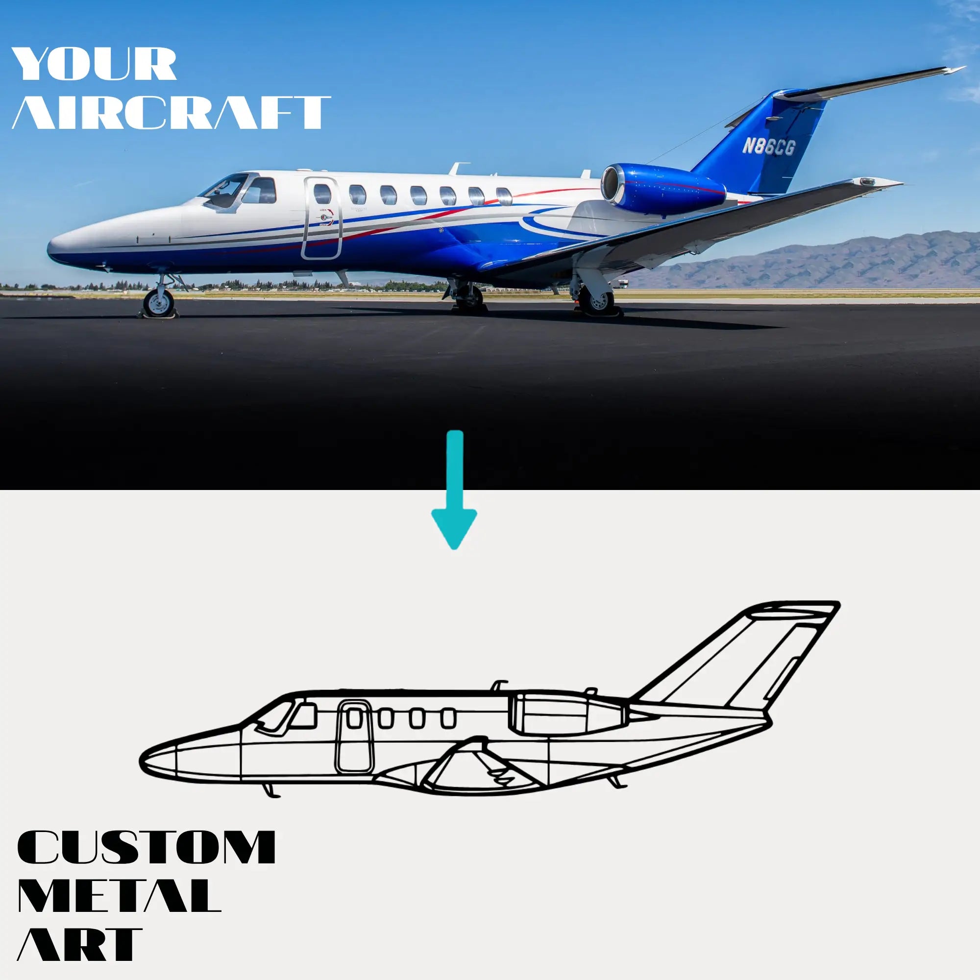 Your Custom Aircraft Silhouette Metal Art Service - Tinvibe