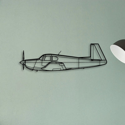 A23 24 Musketeer 3 Classic Aircraft Silhouette Metal Wall Art - Tinvibe