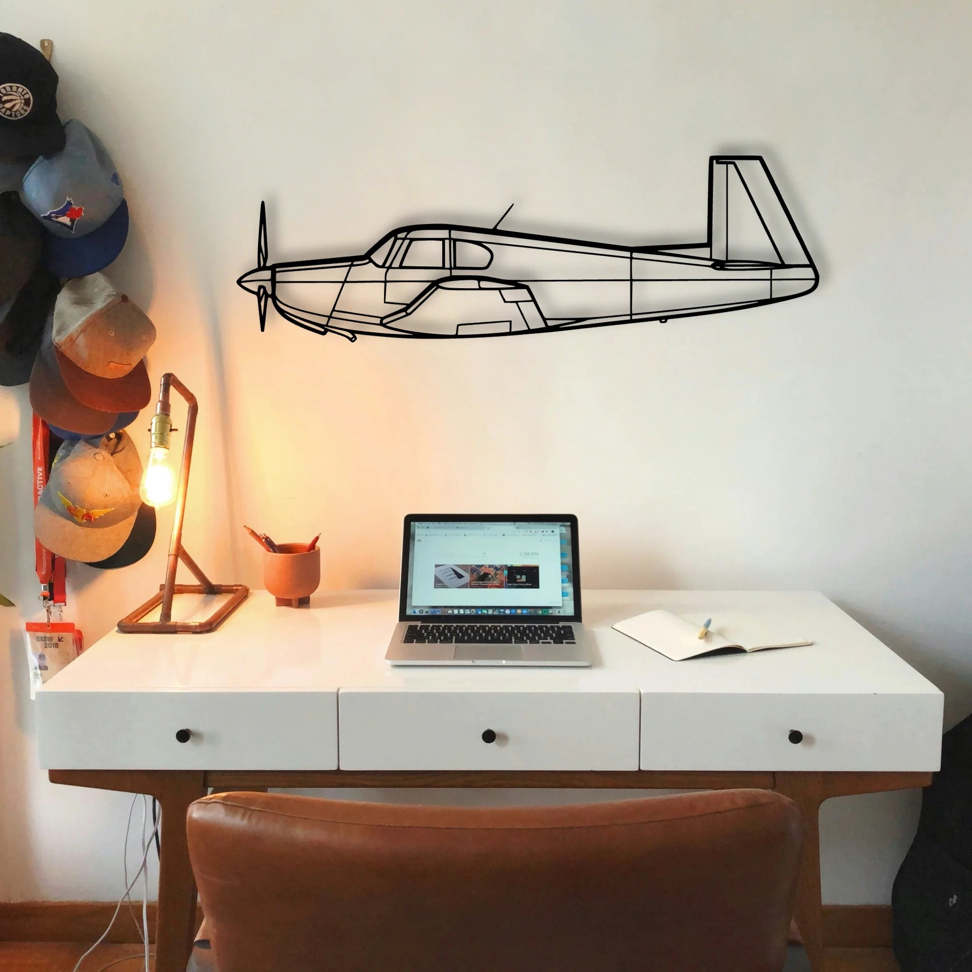 A23 24 Musketeer 3 Classic Aircraft Silhouette Metal Wall Art - Tinvibe