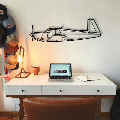 A23 24 Musketeer 3 Classic Aircraft Silhouette Metal Wall Art - Tinvibe