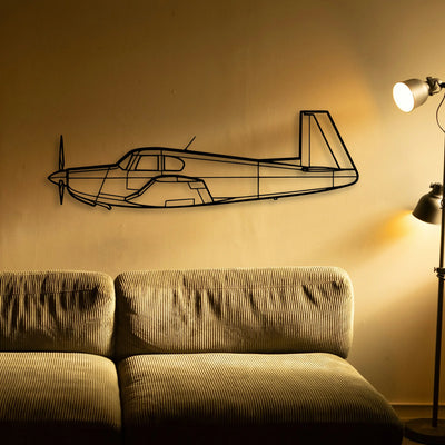 A23 24 Musketeer 3 Classic Aircraft Silhouette Metal Wall Art - Tinvibe
