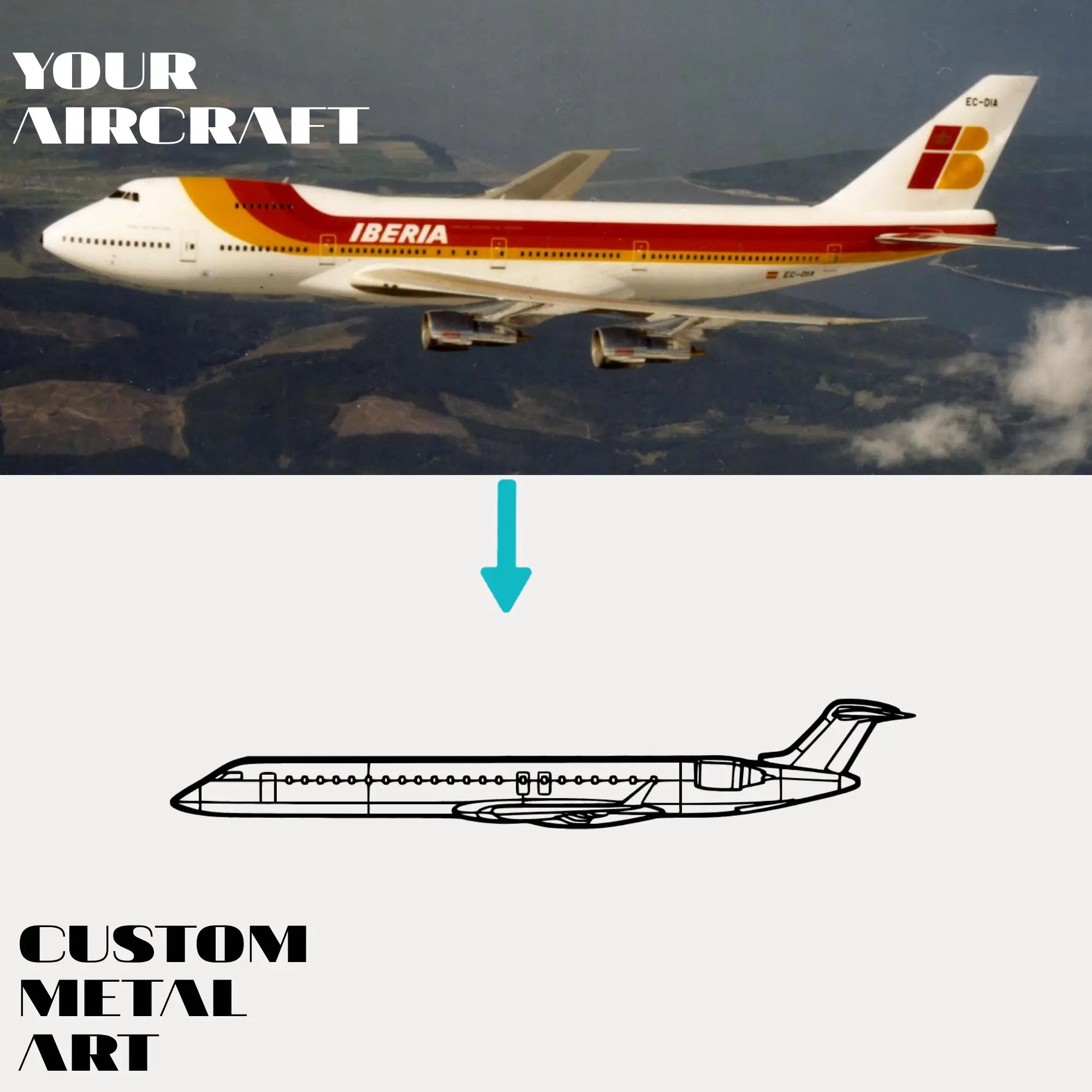 Your Custom Aircraft Silhouette Metal Art Service - Tinvibe