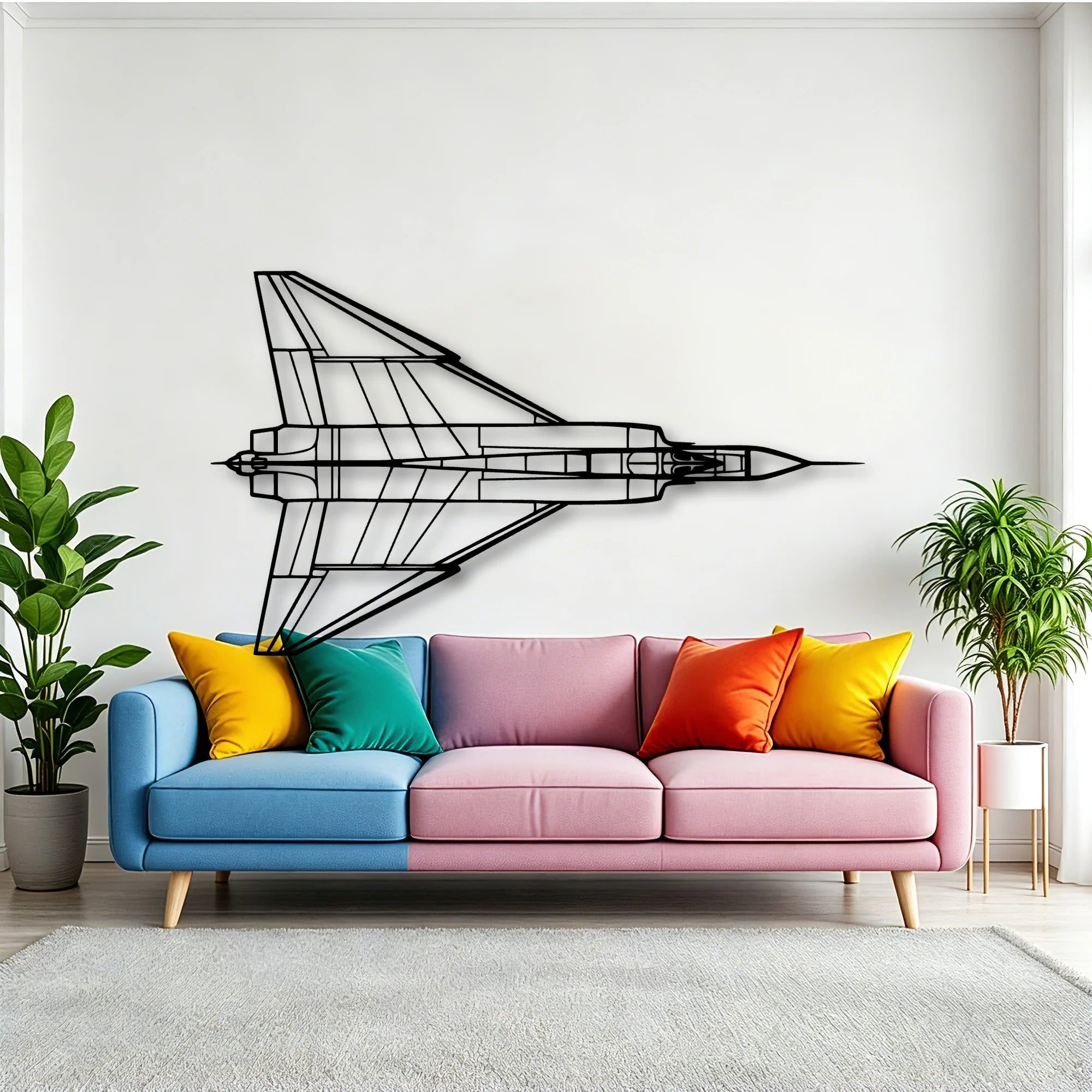 A320 Classic Aircraft Silhouette Metal Wall Art - Tinvibe