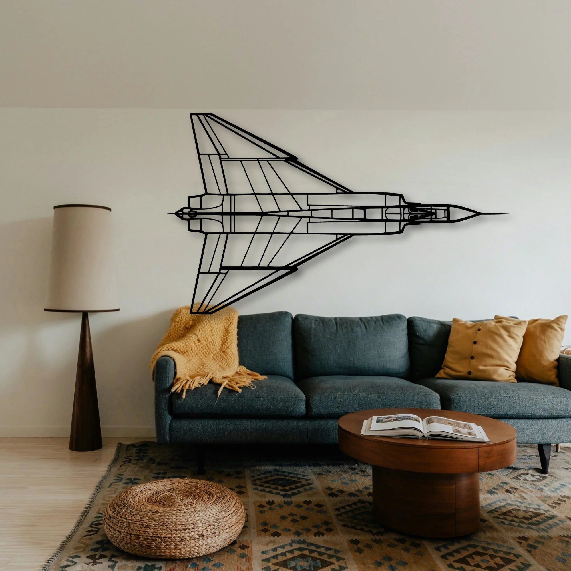 A320 Classic Aircraft Silhouette Metal Wall Art - Tinvibe