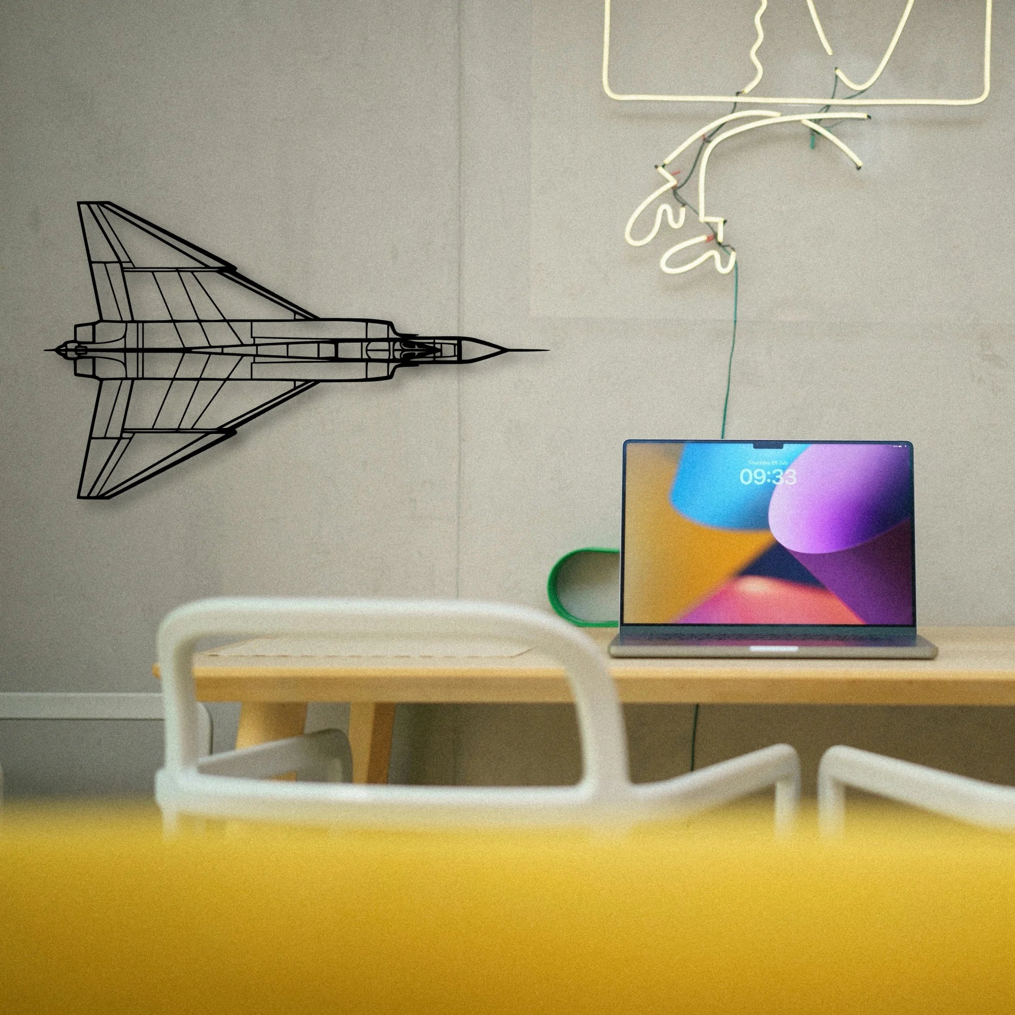 A320 Classic Aircraft Silhouette Metal Wall Art - Tinvibe