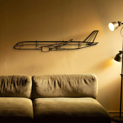 A350 2 Classic Aircraft Silhouette Metal Wall Art - Tinvibe