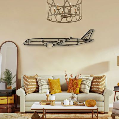 A350 2 Classic Aircraft Silhouette Metal Wall Art - Tinvibe