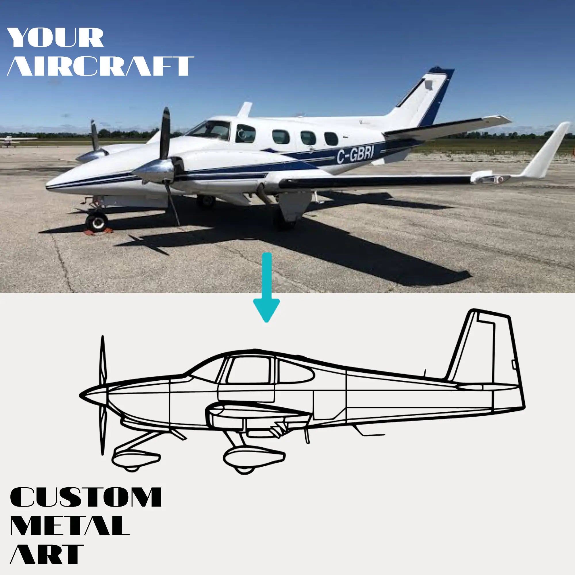 Your Custom Aircraft Silhouette Metal Art Service - Tinvibe