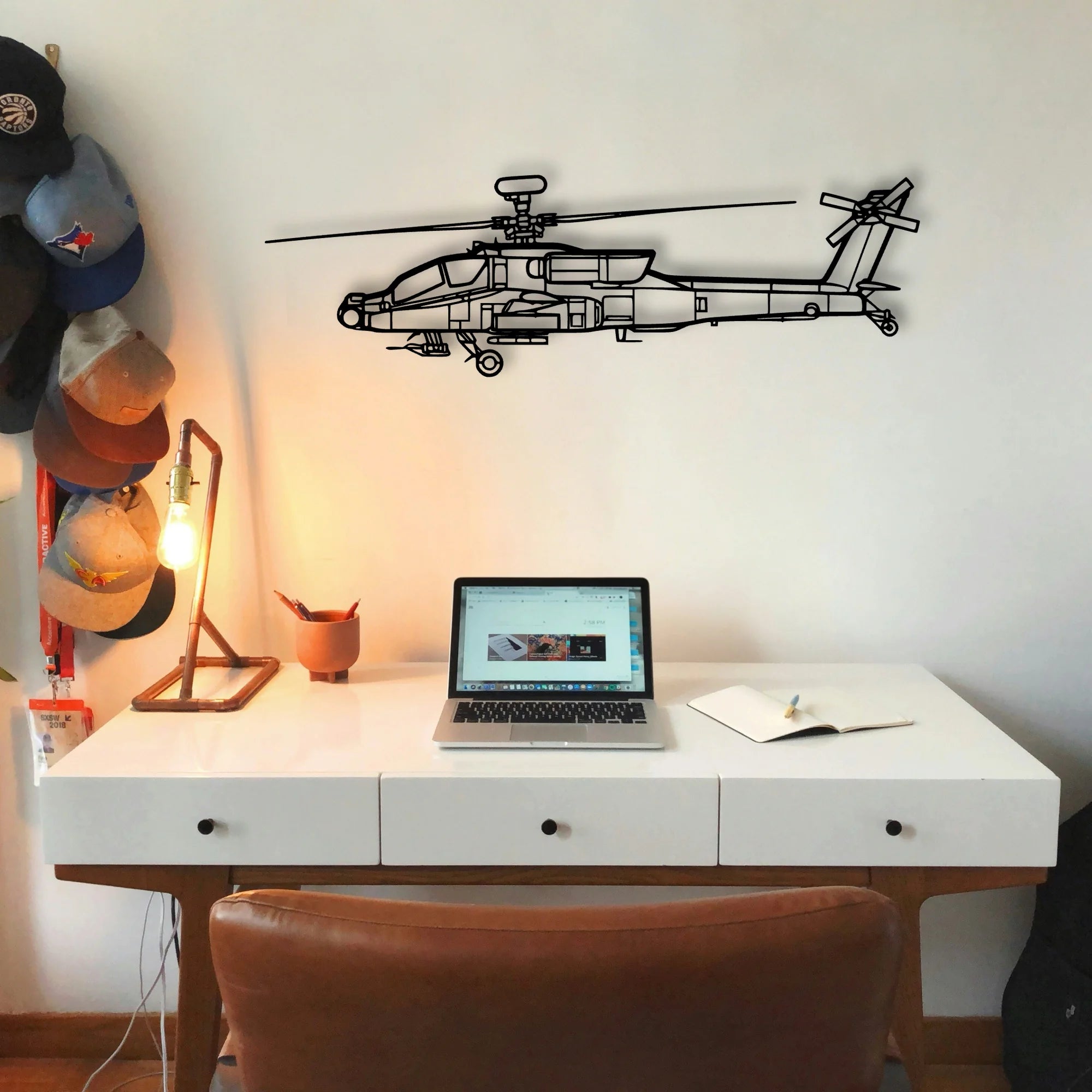 Ah 64D Apache 2 Classic Aircraft Silhouette Metal Wall Art - Tinvibe