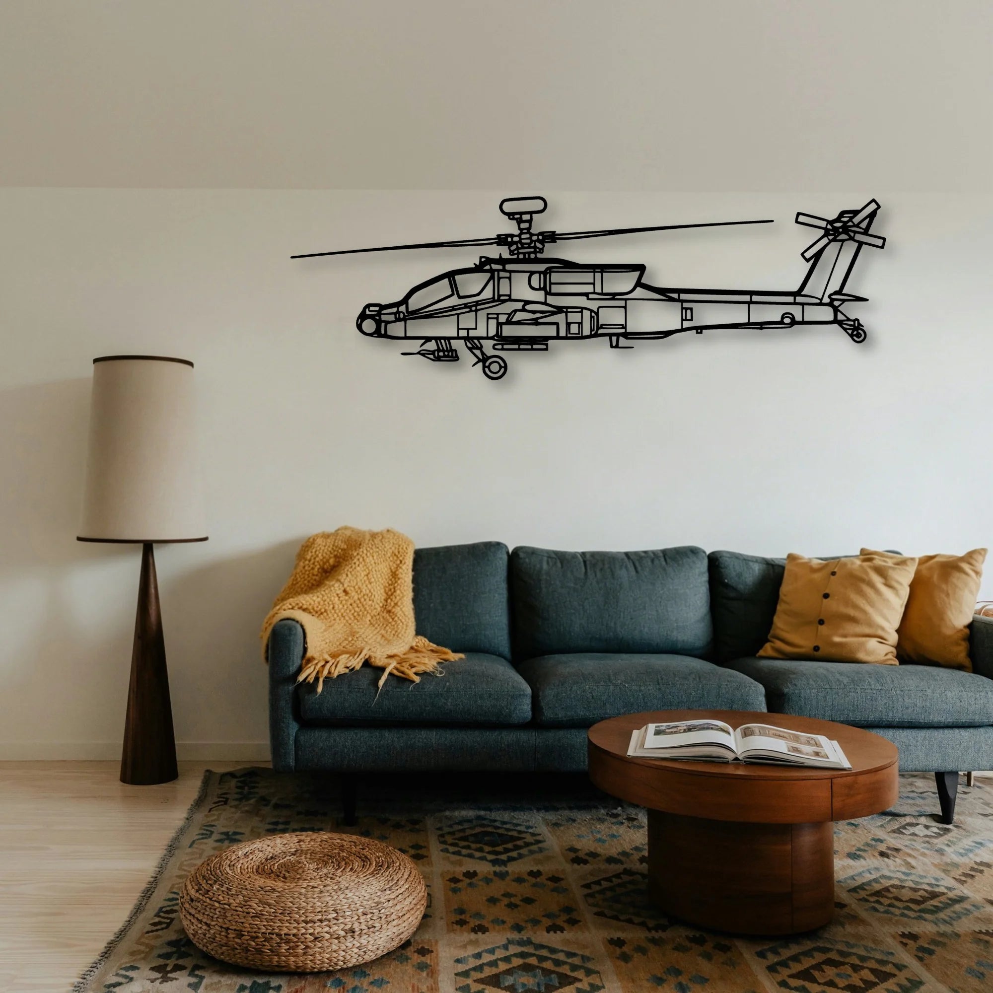 Ah 64D Apache 2 Classic Aircraft Silhouette Metal Wall Art - Tinvibe
