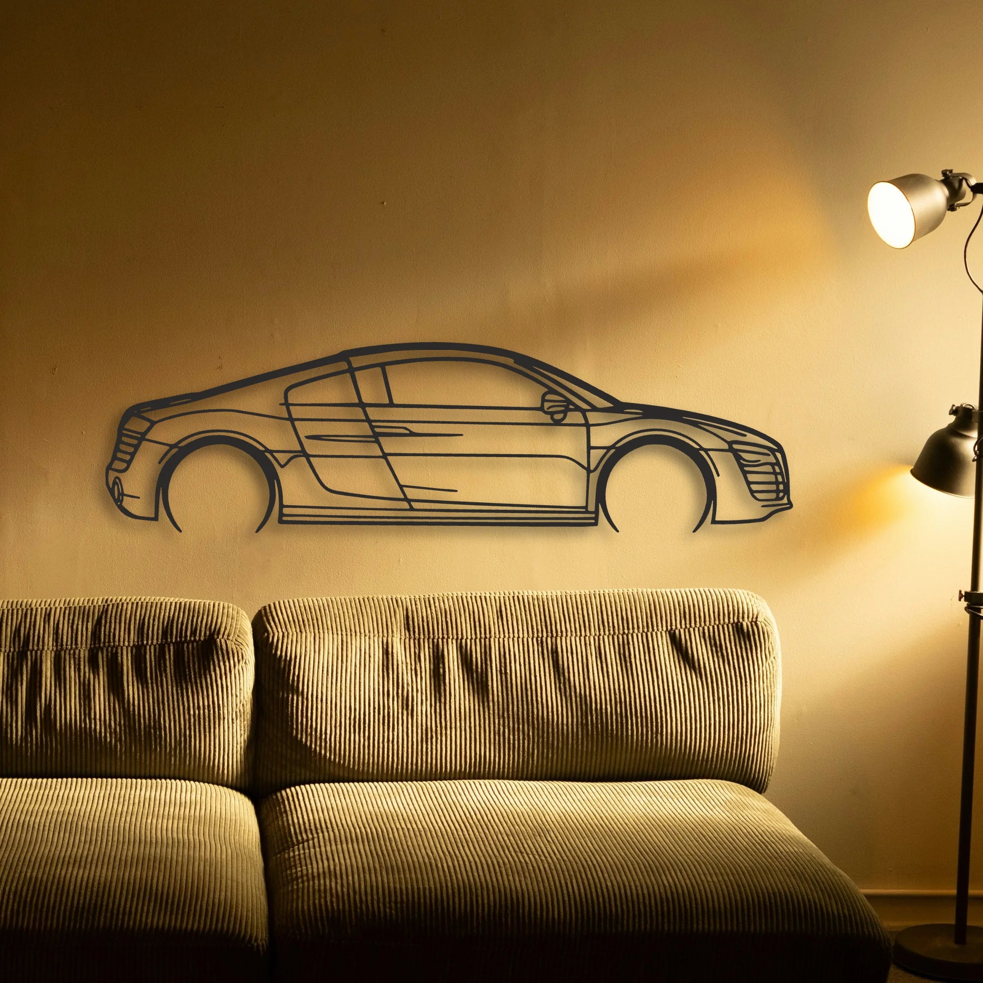 Audi R8 V10 Classic Silhouette Metal Wall Art - Tinvibe