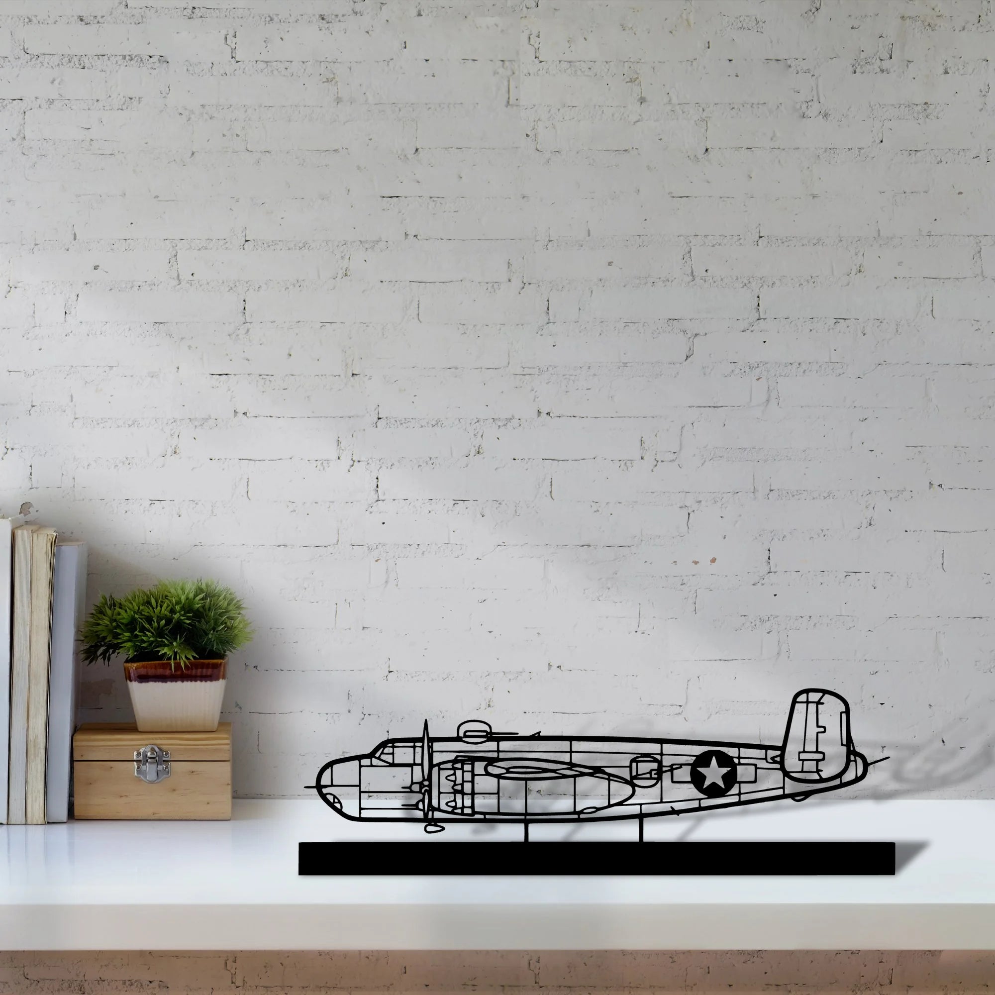 b-25h Silhouette Metal Art Stand - Tinvibe