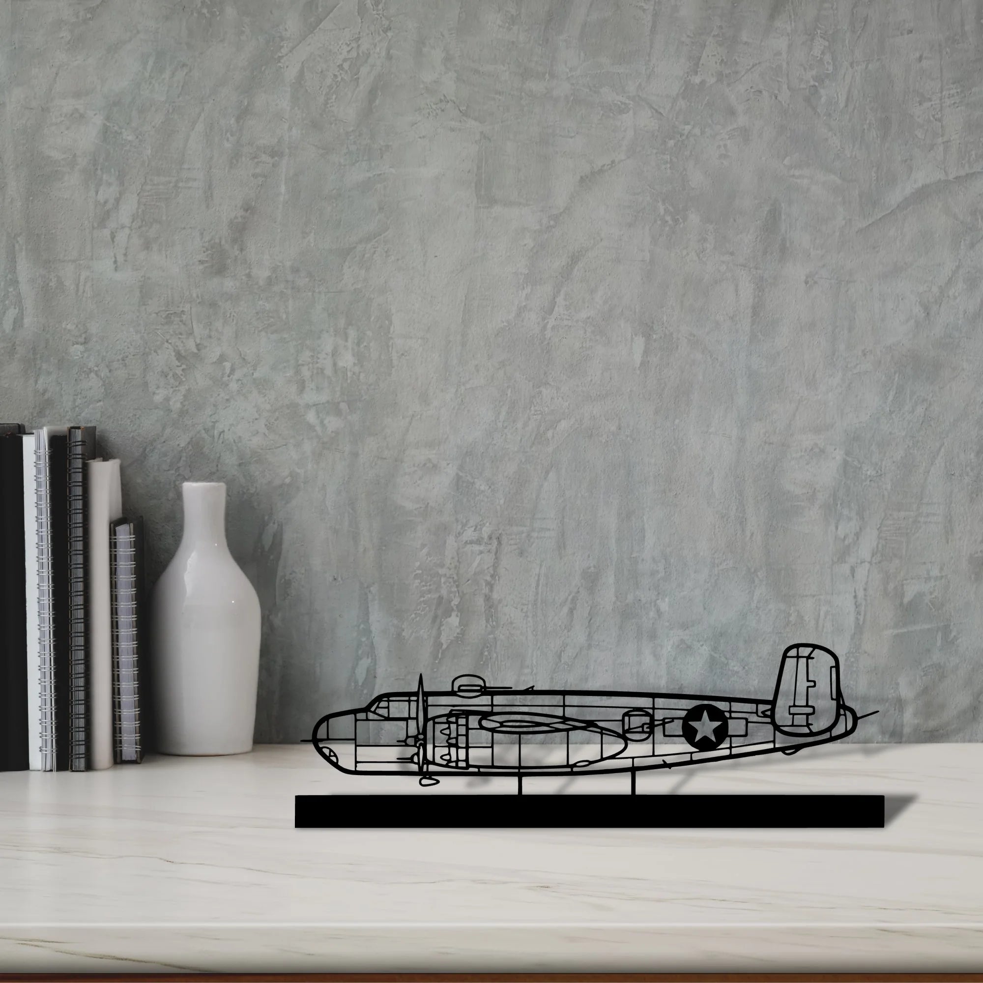 b-25h Silhouette Metal Art Stand - Tinvibe