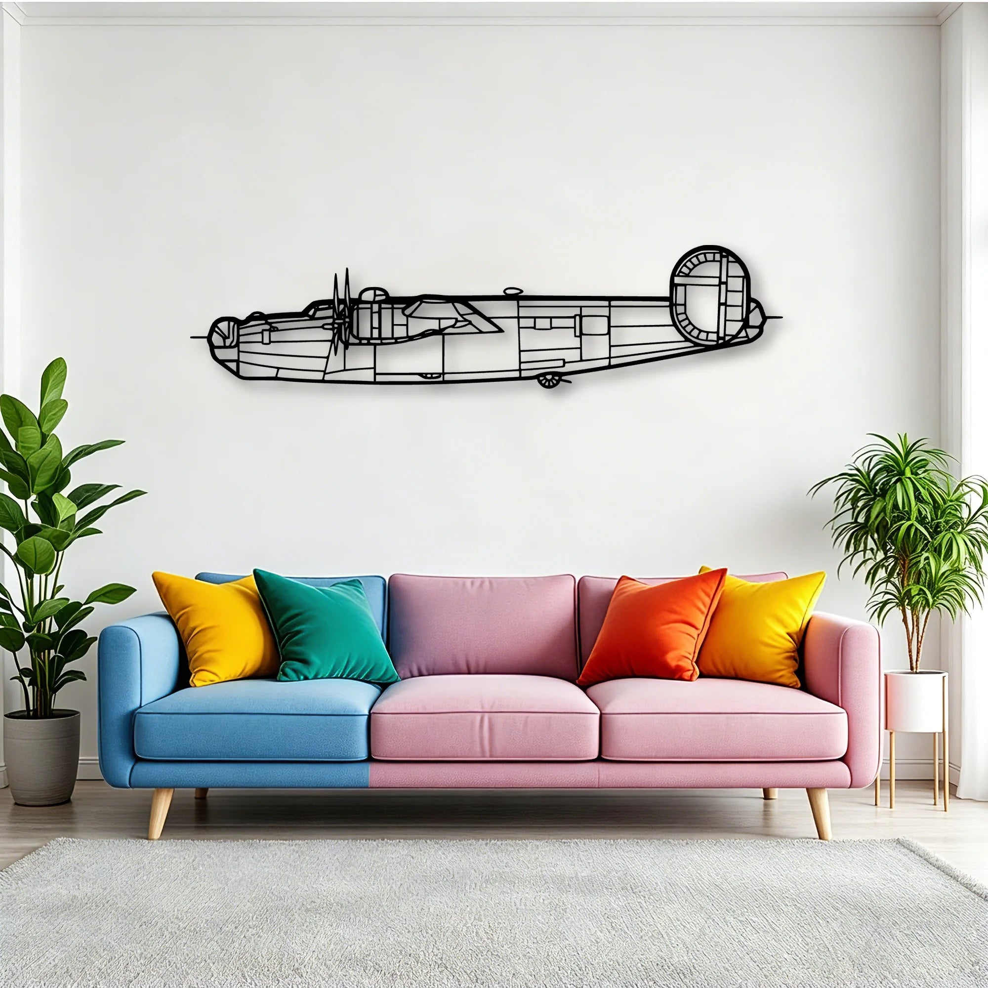 B 70 Classic Aircraft Silhouette Metal Wall Art - Tinvibe