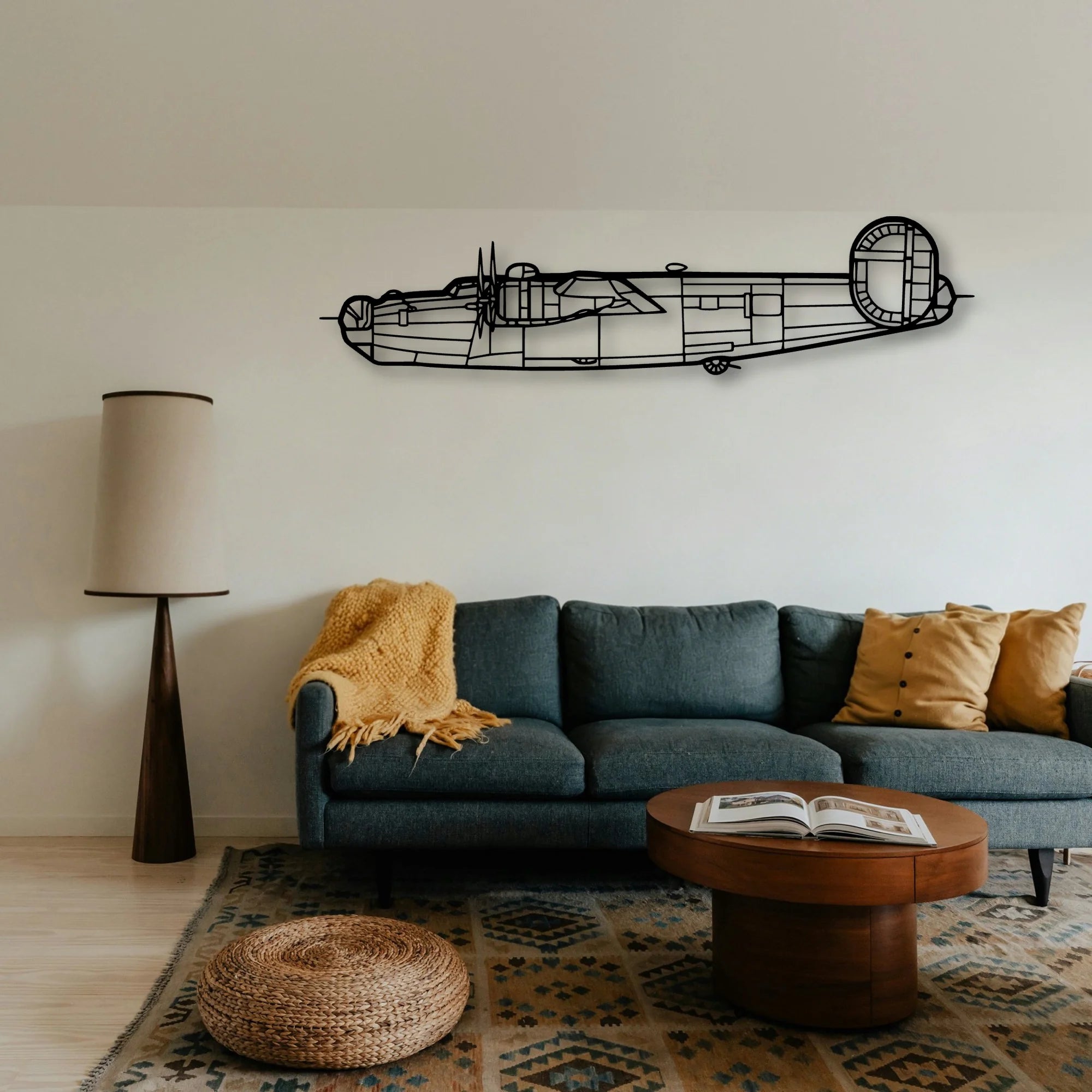 B 70 Classic Aircraft Silhouette Metal Wall Art - Tinvibe
