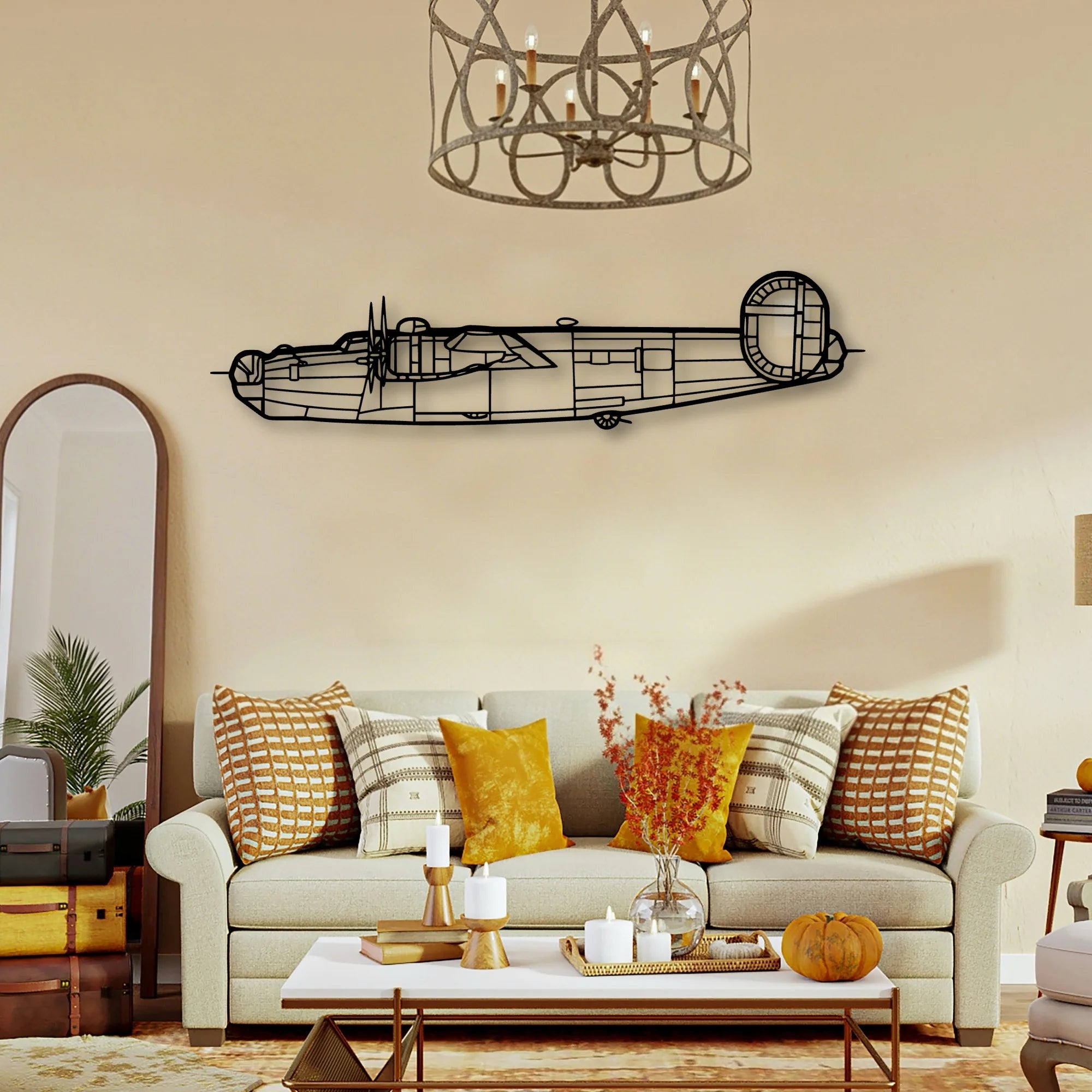 B 70 Classic Aircraft Silhouette Metal Wall Art - Tinvibe