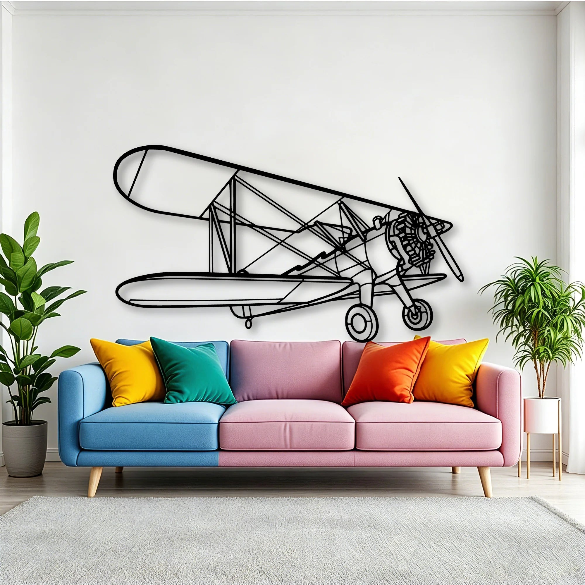B25J 2 Classic Aircraft Silhouette Metal Wall Art - Tinvibe