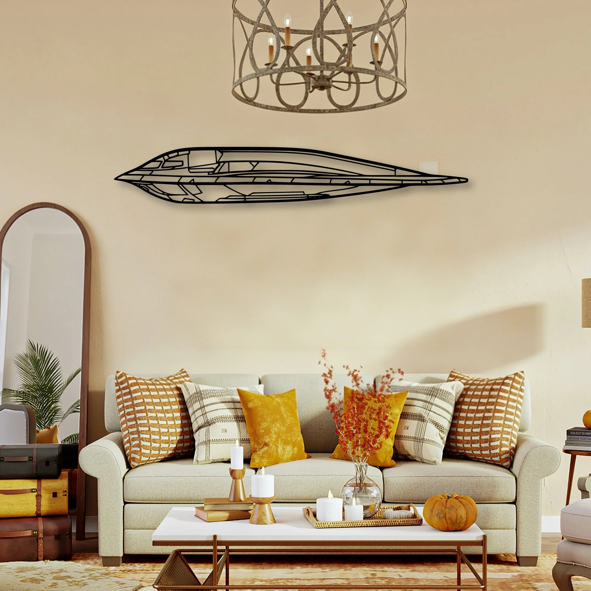 B52 Spirit Classic Aircraft Silhouette Metal Wall Art - Tinvibe