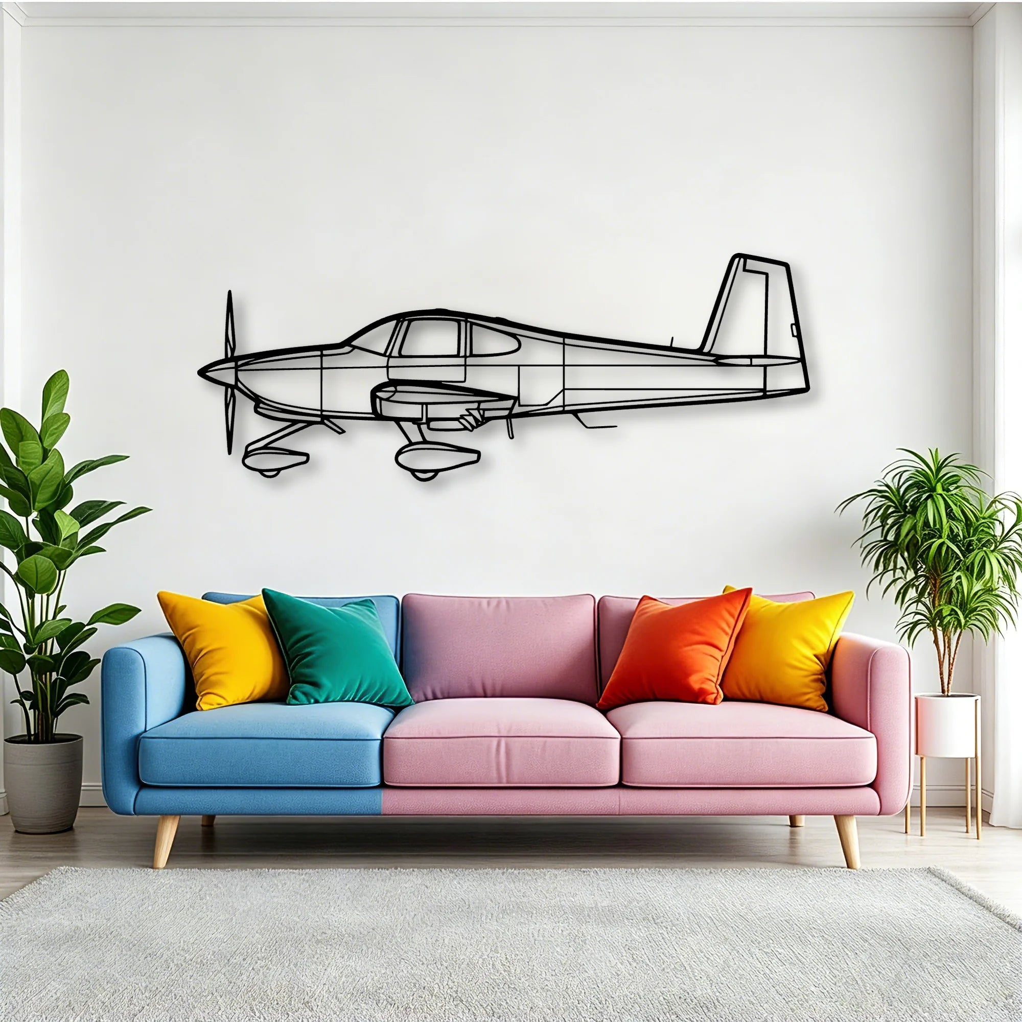 B60 Duke Classic Aircraft Silhouette Metal Wall Art - Tinvibe