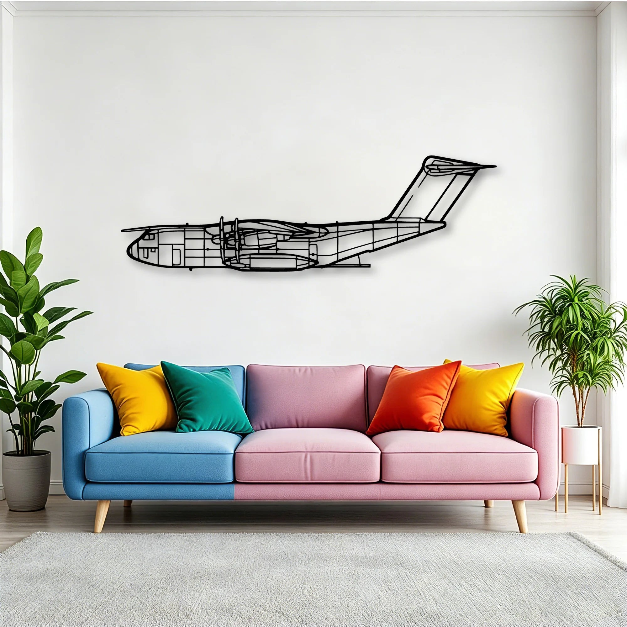 B737 300 2 Classic Aircraft Silhouette Metal Wall Art - Tinvibe