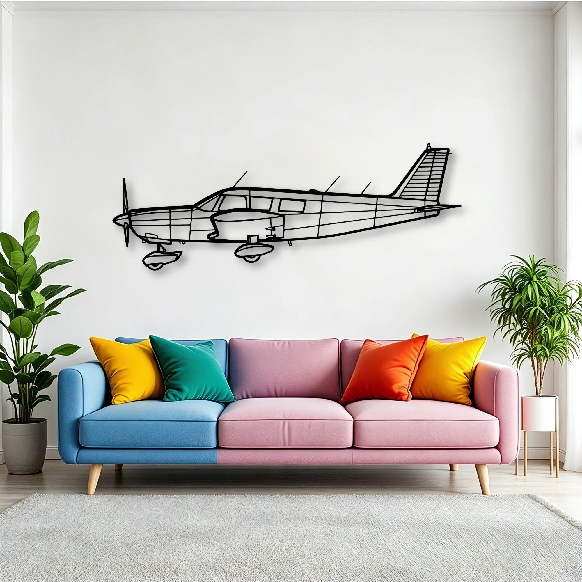 B737 300 Classic Aircraft Silhouette Metal Wall Art - Tinvibe