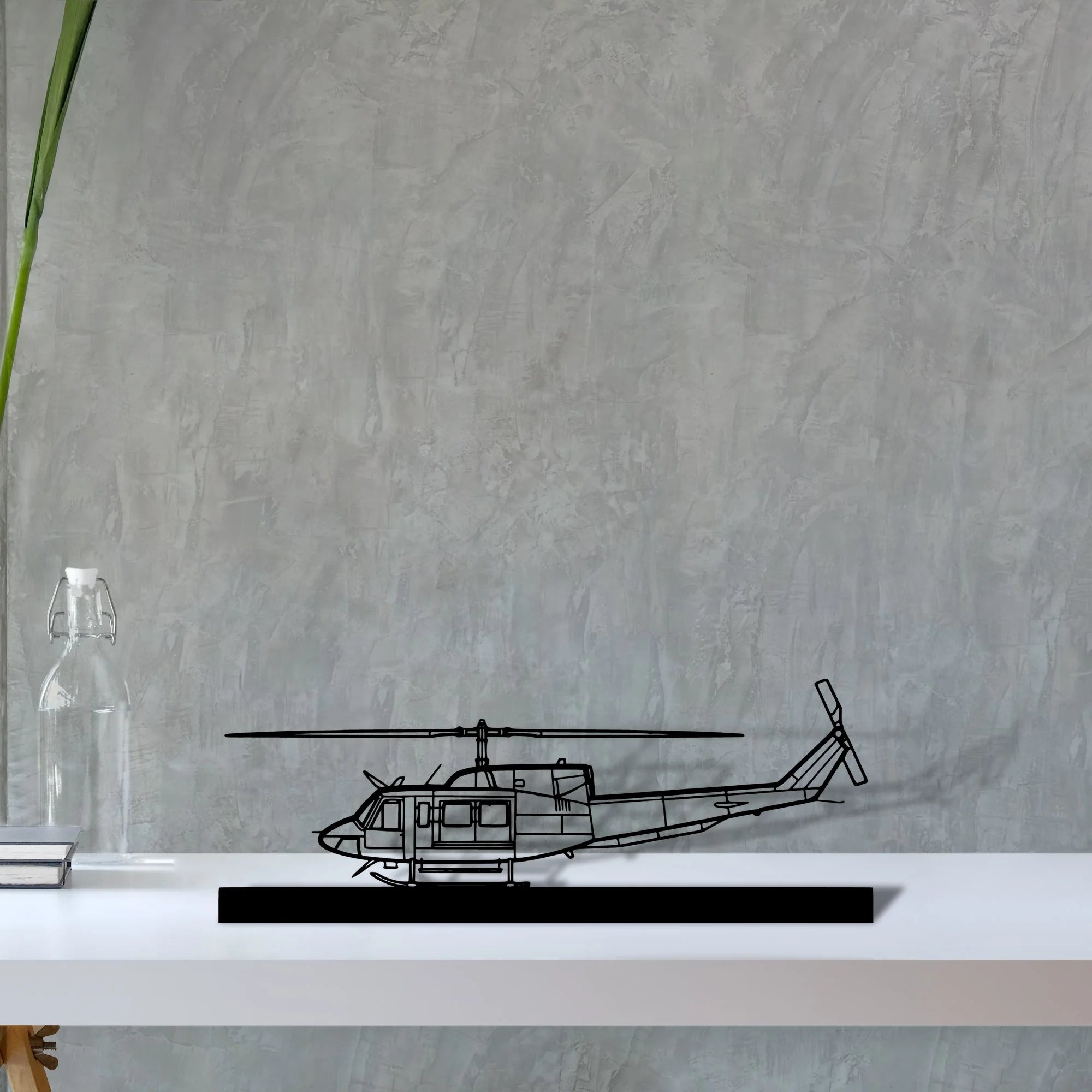 bell-212-sentry Silhouette Metal Art Stand - Tinvibe