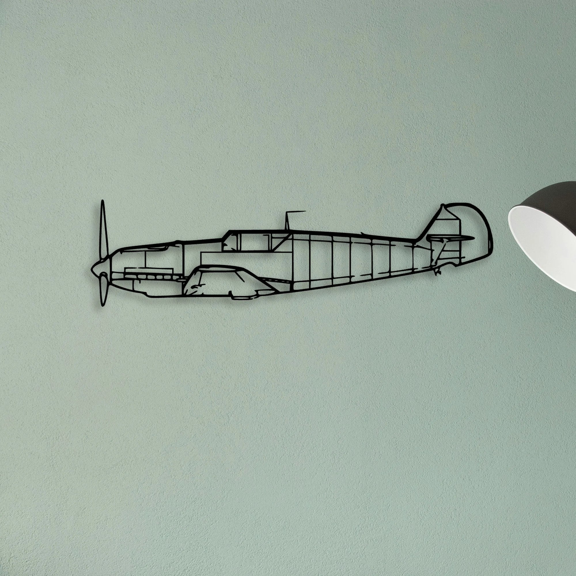 BF109 2 Classic Aircraft Silhouette Metal Wall Art - Tinvibe
