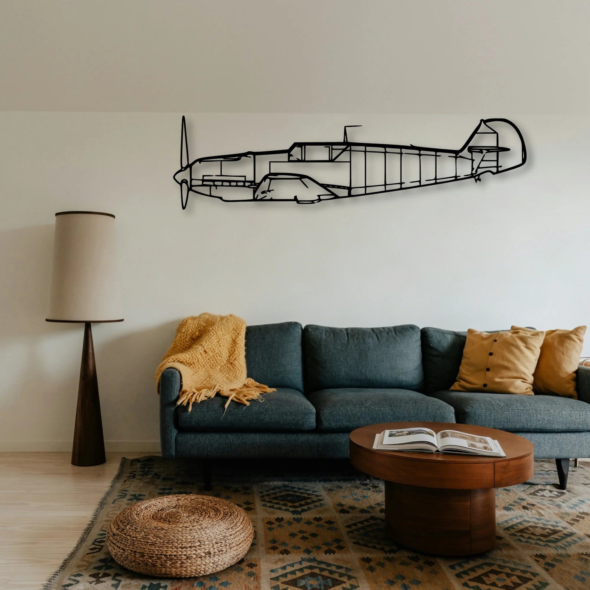 BF109 2 Classic Aircraft Silhouette Metal Wall Art - Tinvibe