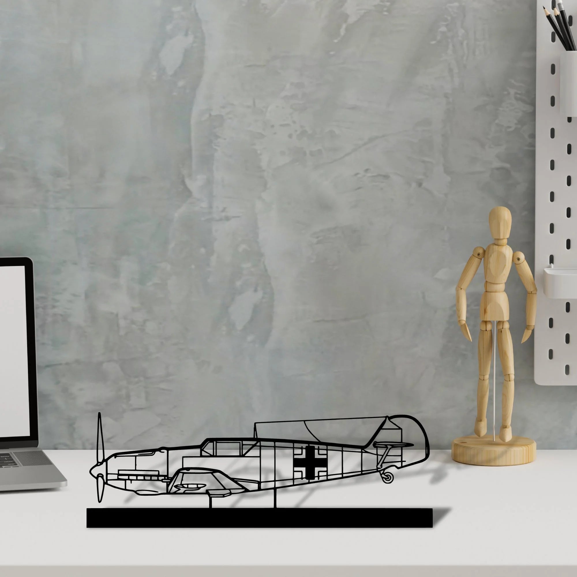 bf109 Silhouette Metal Art Stand - Tinvibe