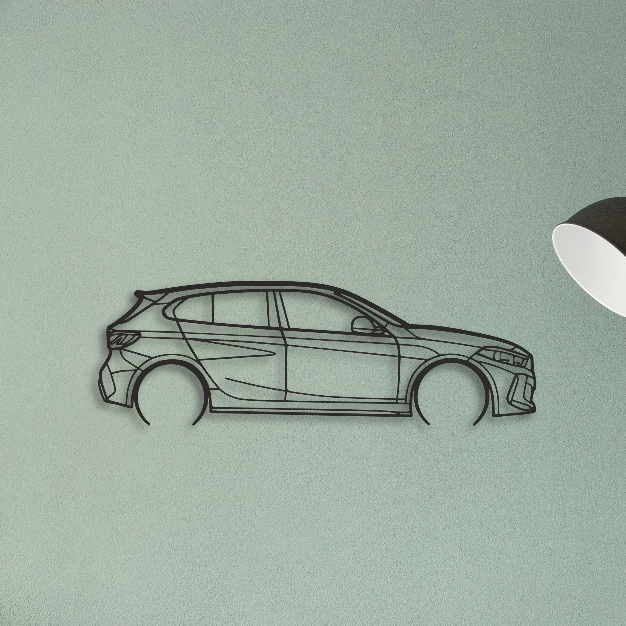 BMW 135i F40 Classic Silhouette Metal Wall Art - Tinvibe