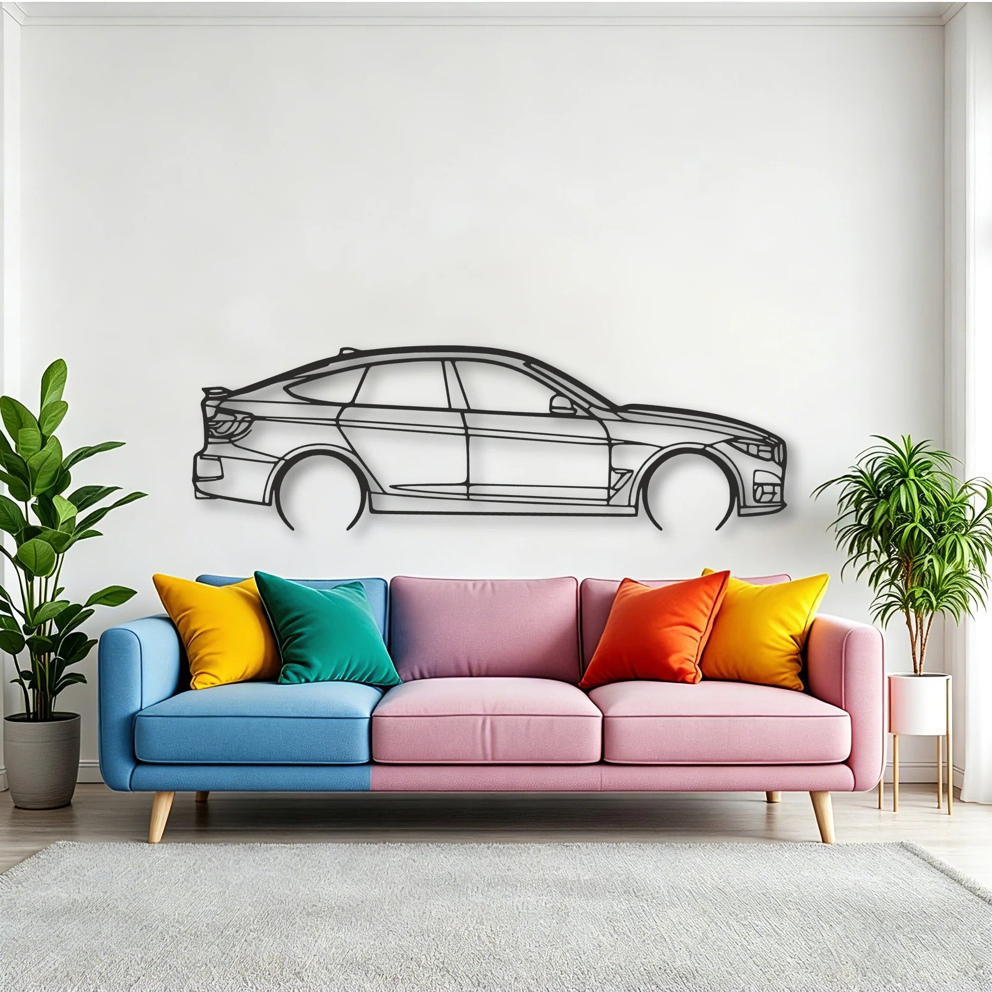 BMW 330 GT Classic Silhouette Metal Wall Art - Tinvibe