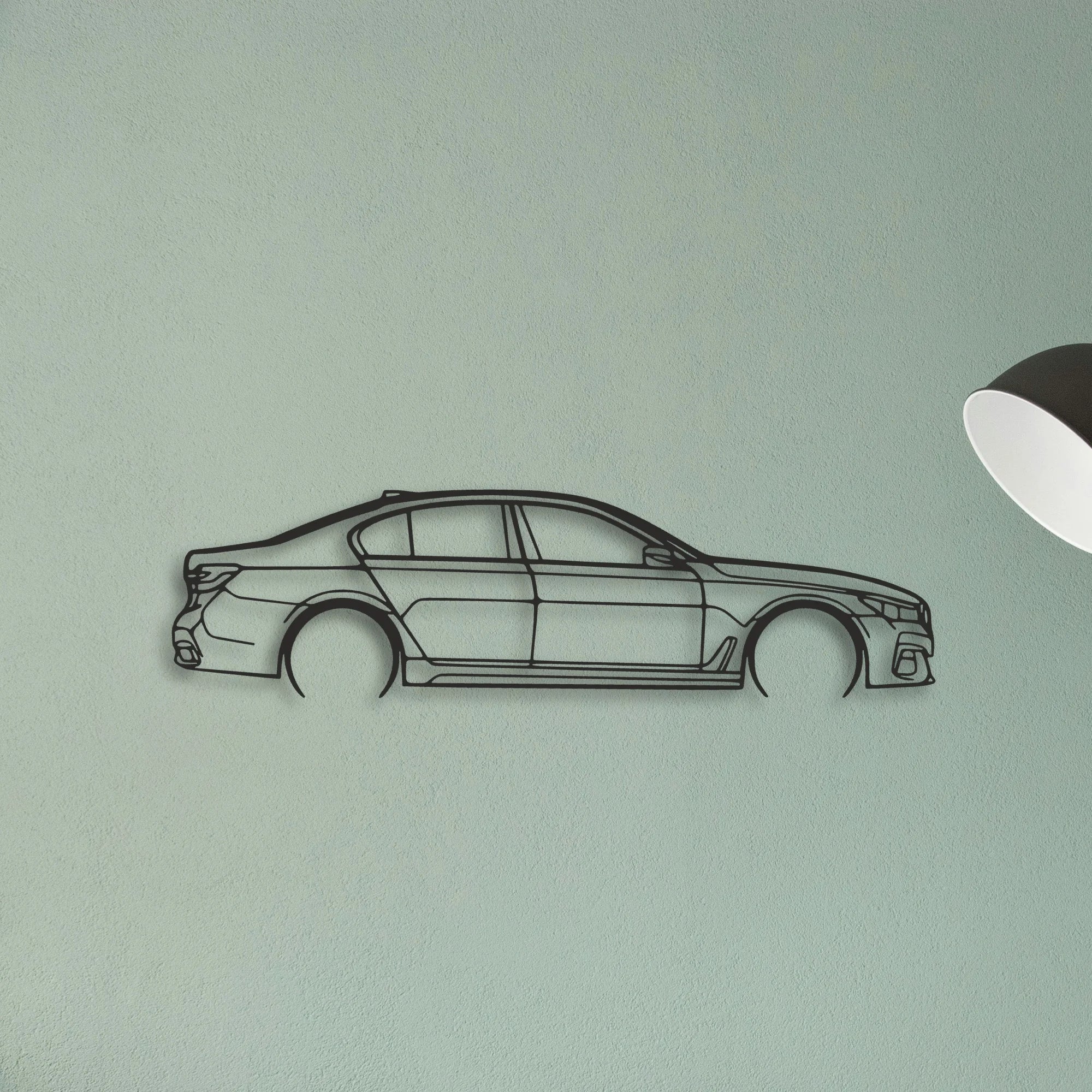 BMW 750i Classic Silhouette Metal Wall Art - Tinvibe