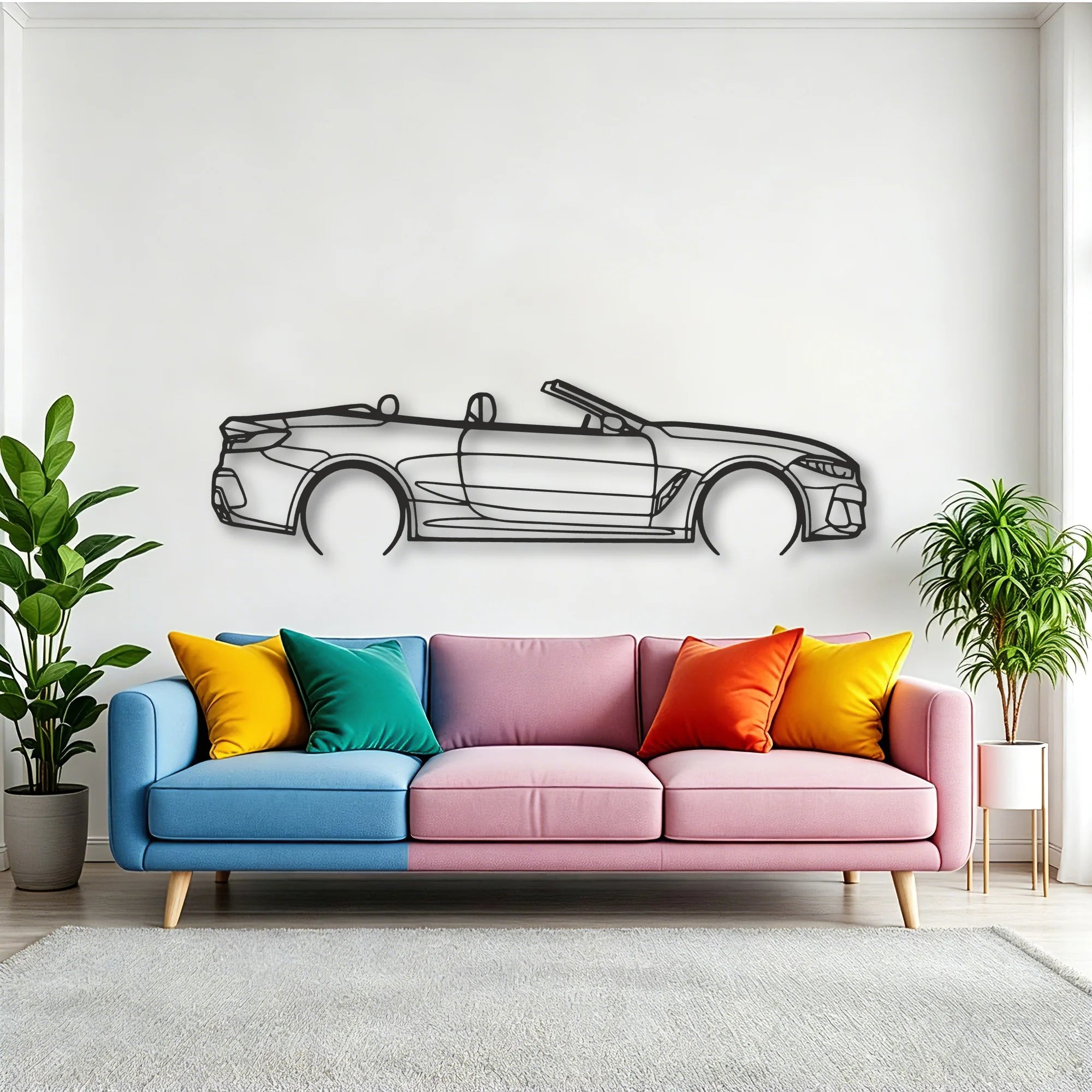 BMW 850i Classic Silhouette Metal Wall Art - Tinvibe