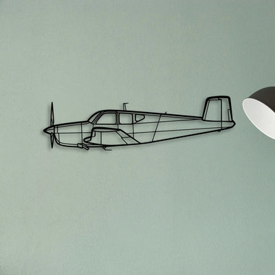 Bonanza K35 Classic Aircraft Silhouette Metal Wall Art - Tinvibe