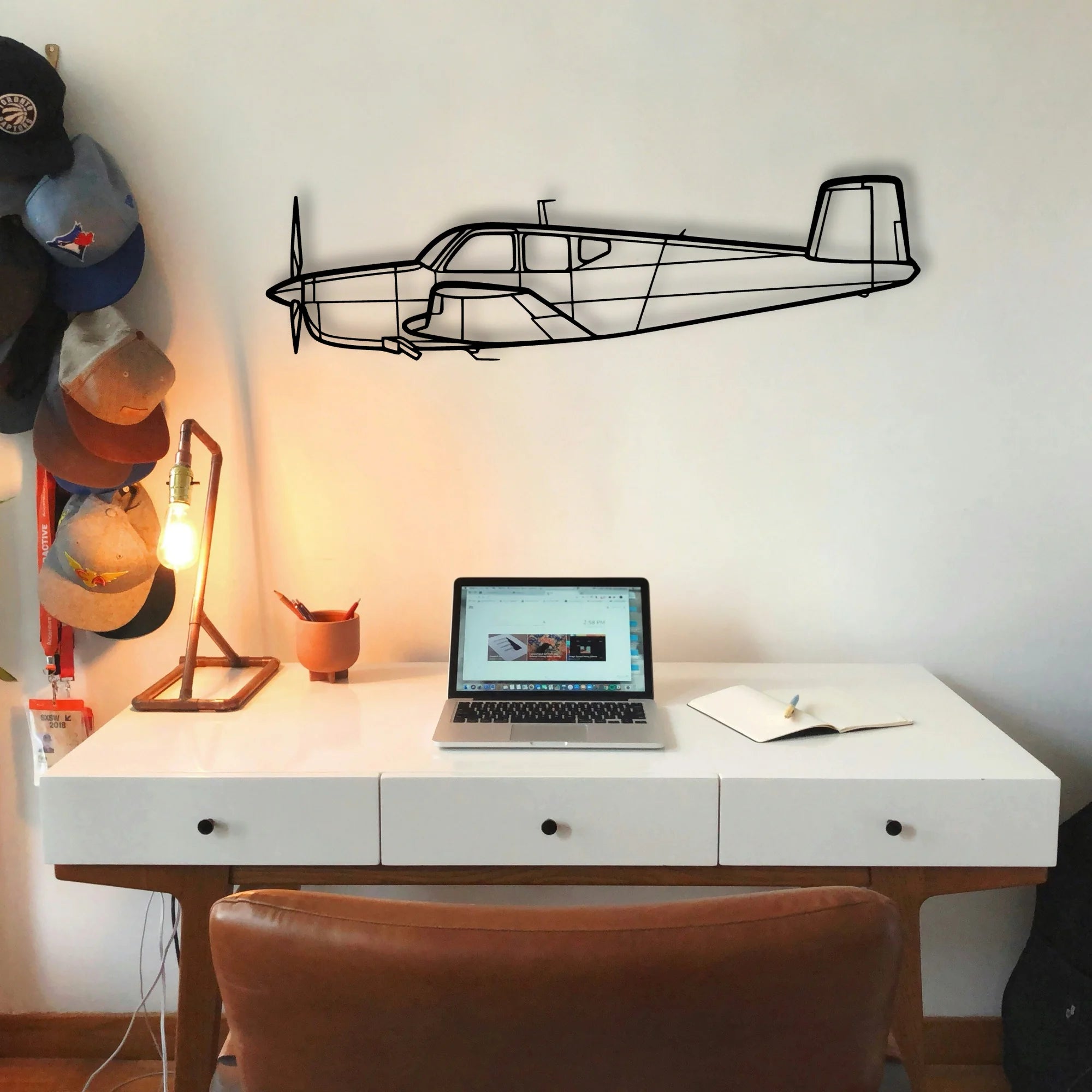 Bonanza K35 Classic Aircraft Silhouette Metal Wall Art - Tinvibe
