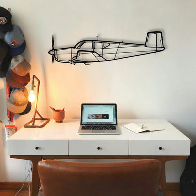Bonanza K35 Classic Aircraft Silhouette Metal Wall Art - Tinvibe