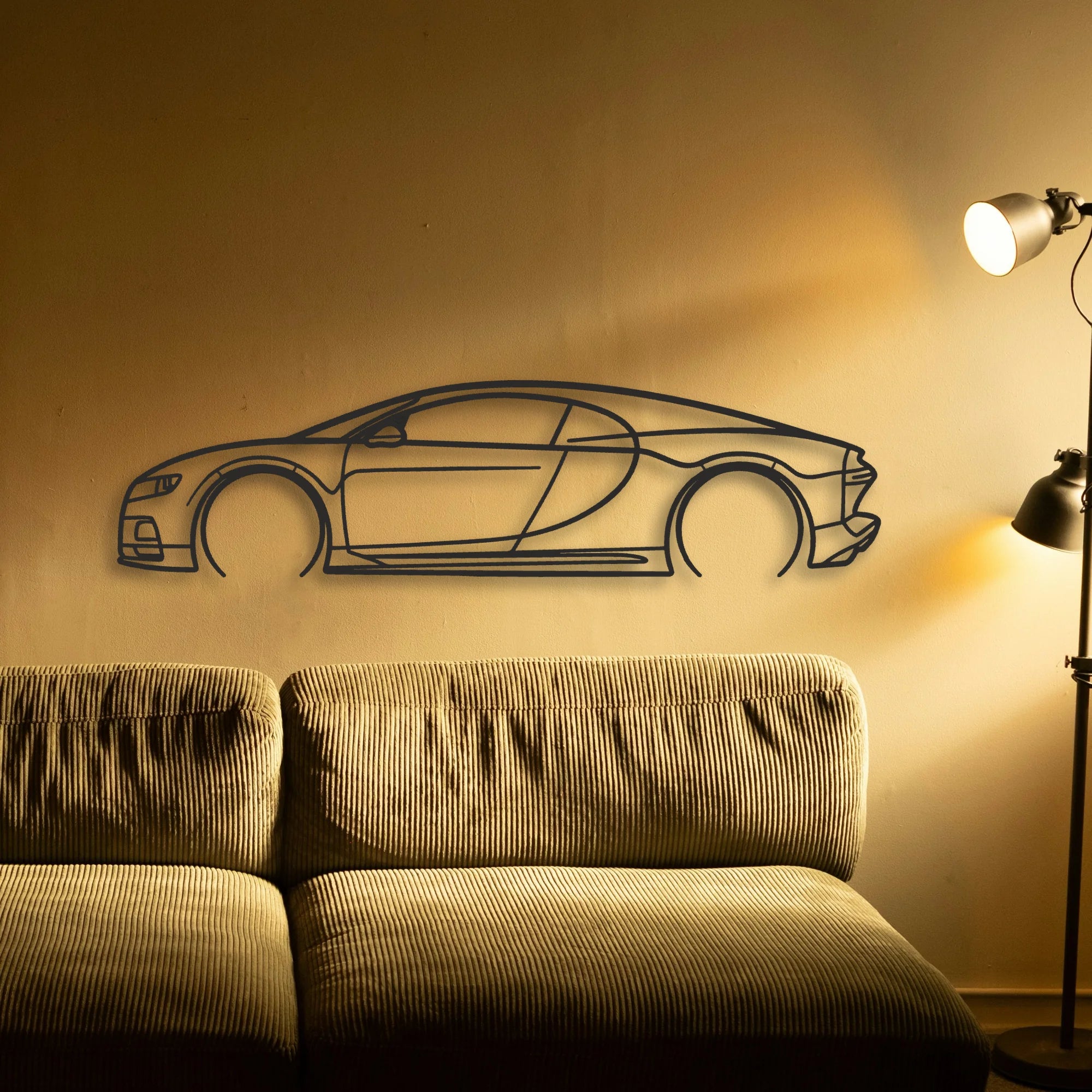 Bugatti Chiron Classic Silhouette Metal Wall Art - Tinvibe