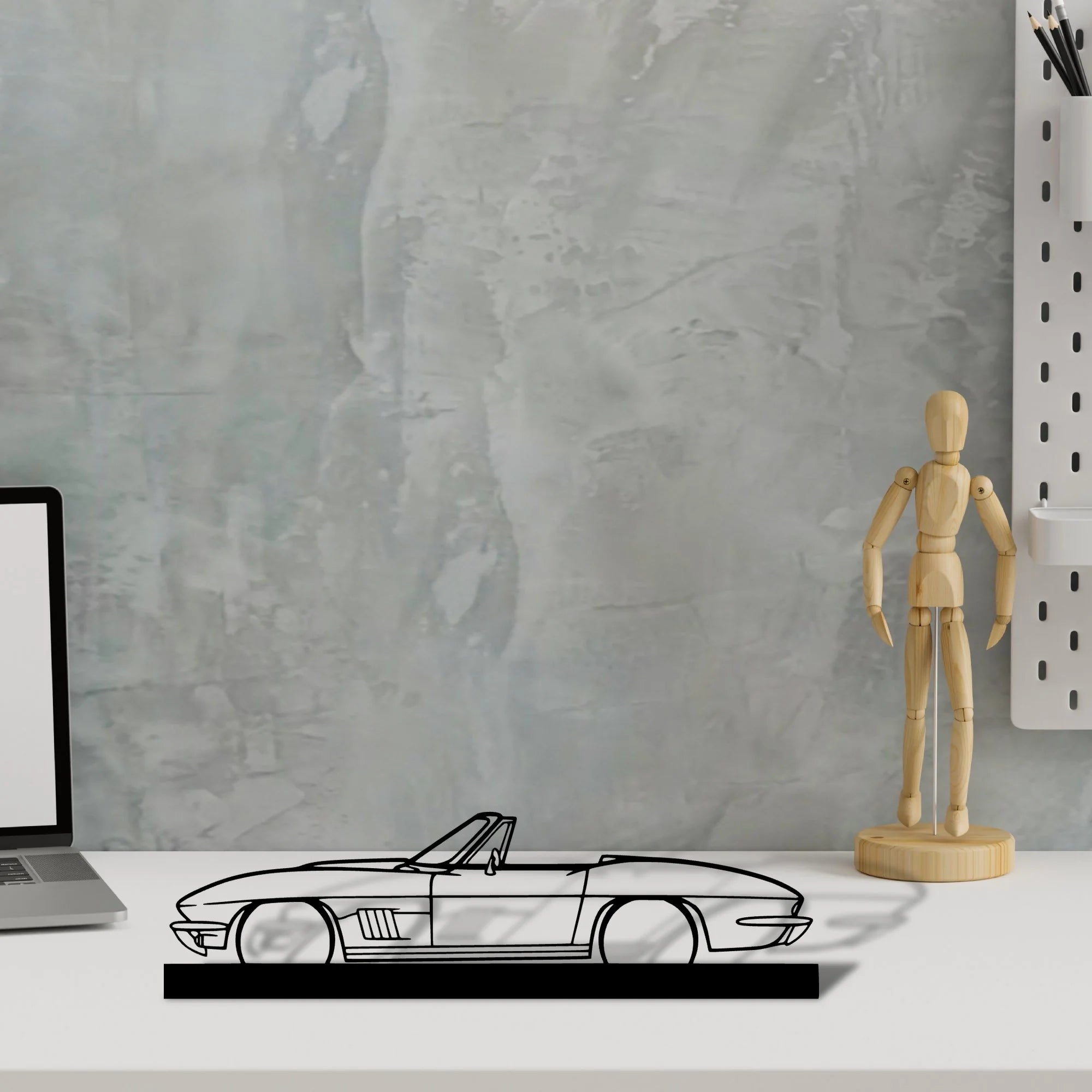 c2-convertible-1967 Silhouette Metal Art Stand - Tinvibe