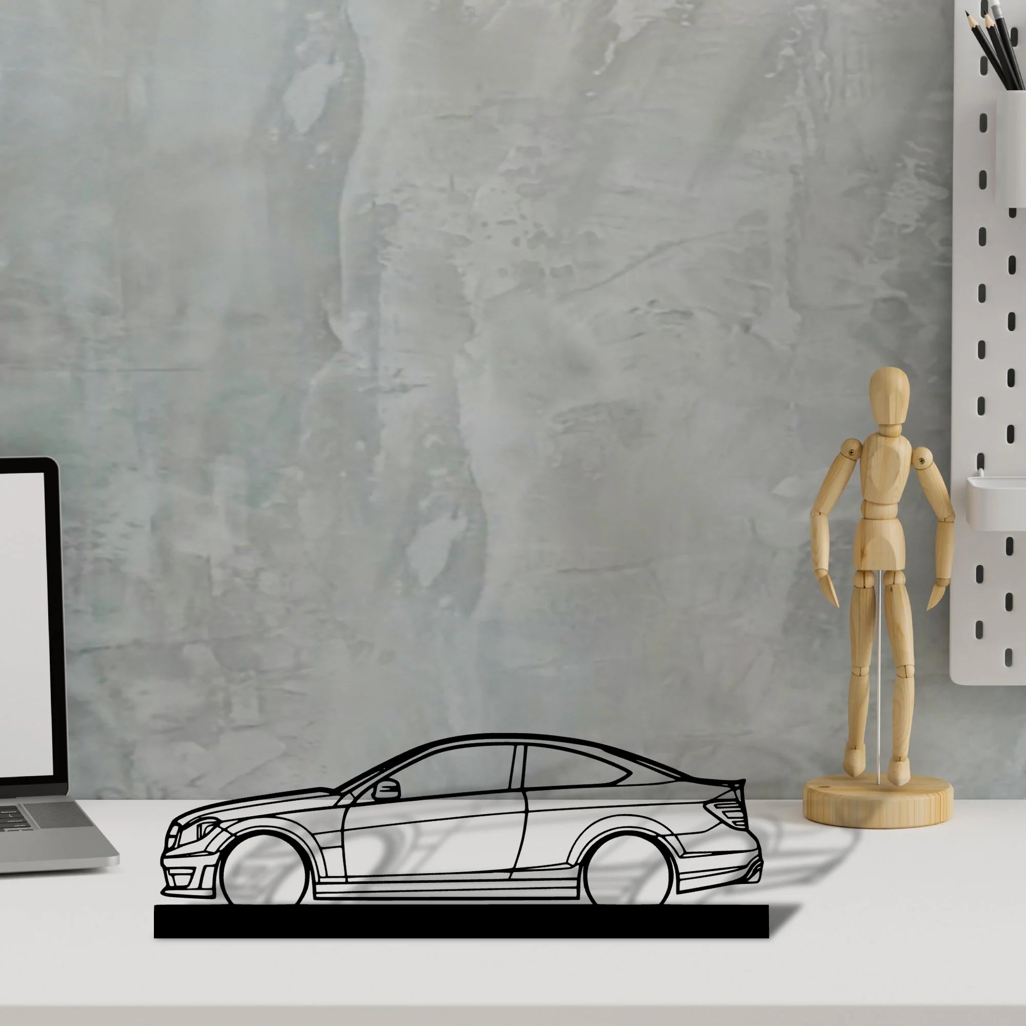 c63-amg Silhouette Metal Art Stand - Tinvibe