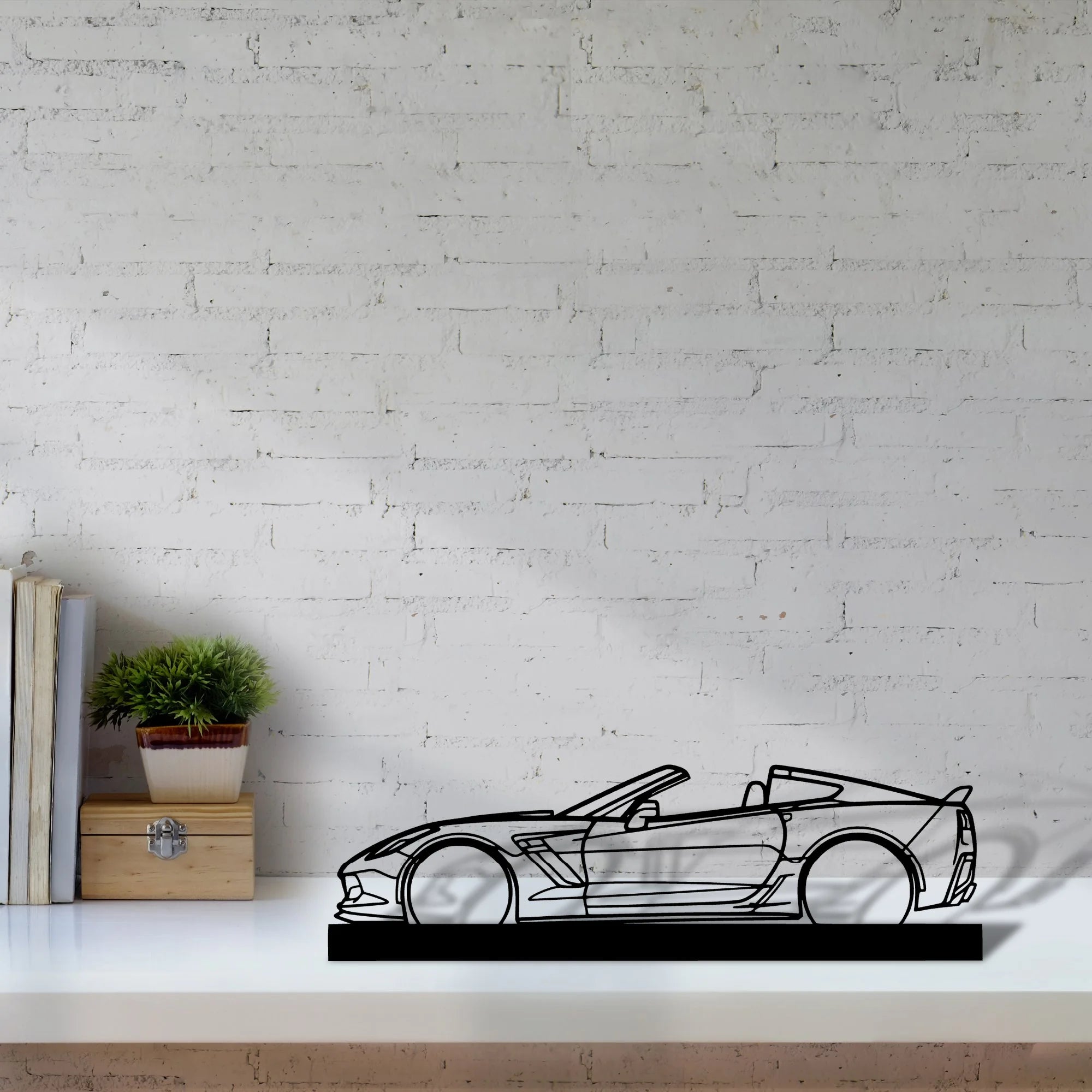 c7-z06-top-off Silhouette Metal Art Stand - Tinvibe
